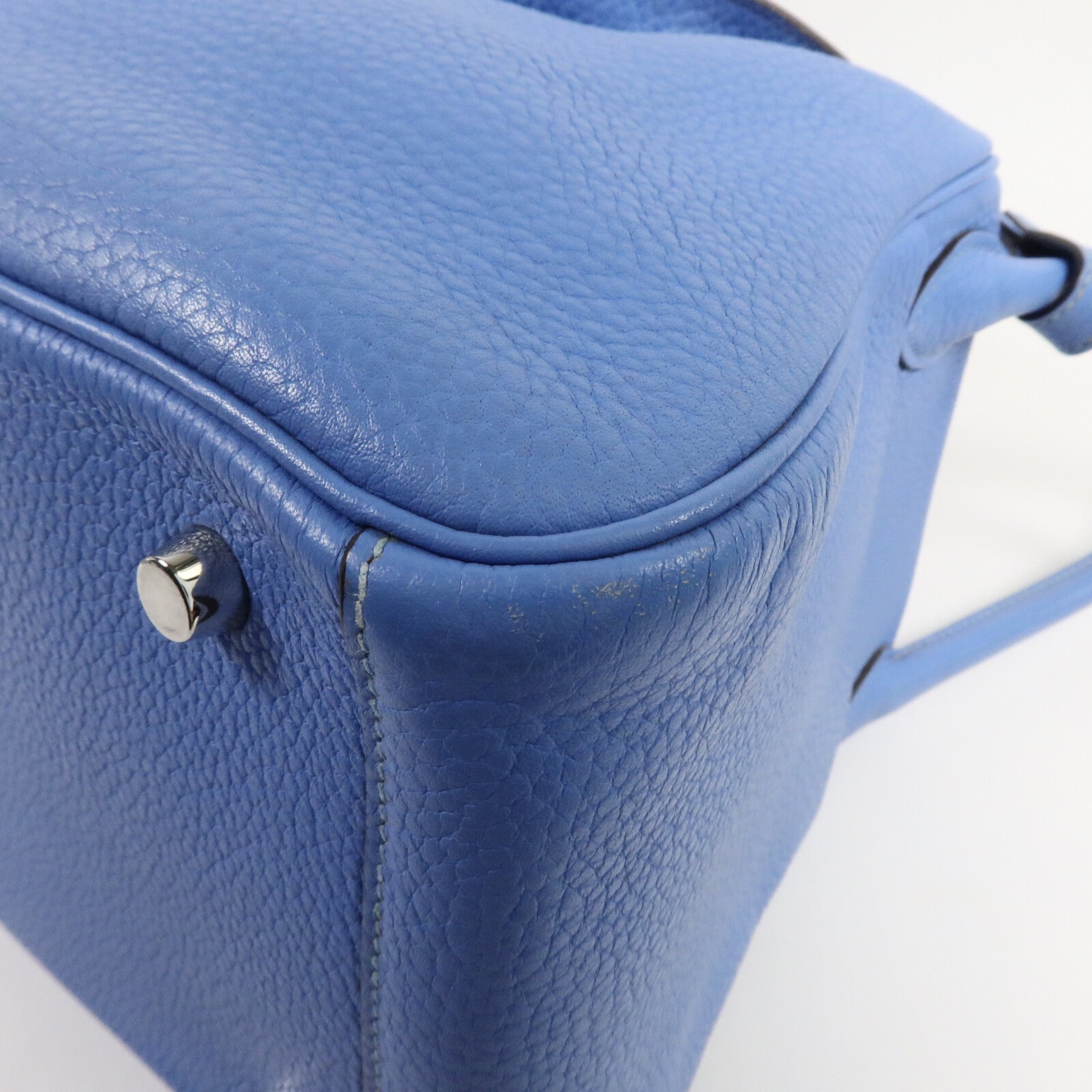 HERMES Clemence皮革Lindy 30手挽肩背兩用袋Blue Paradise