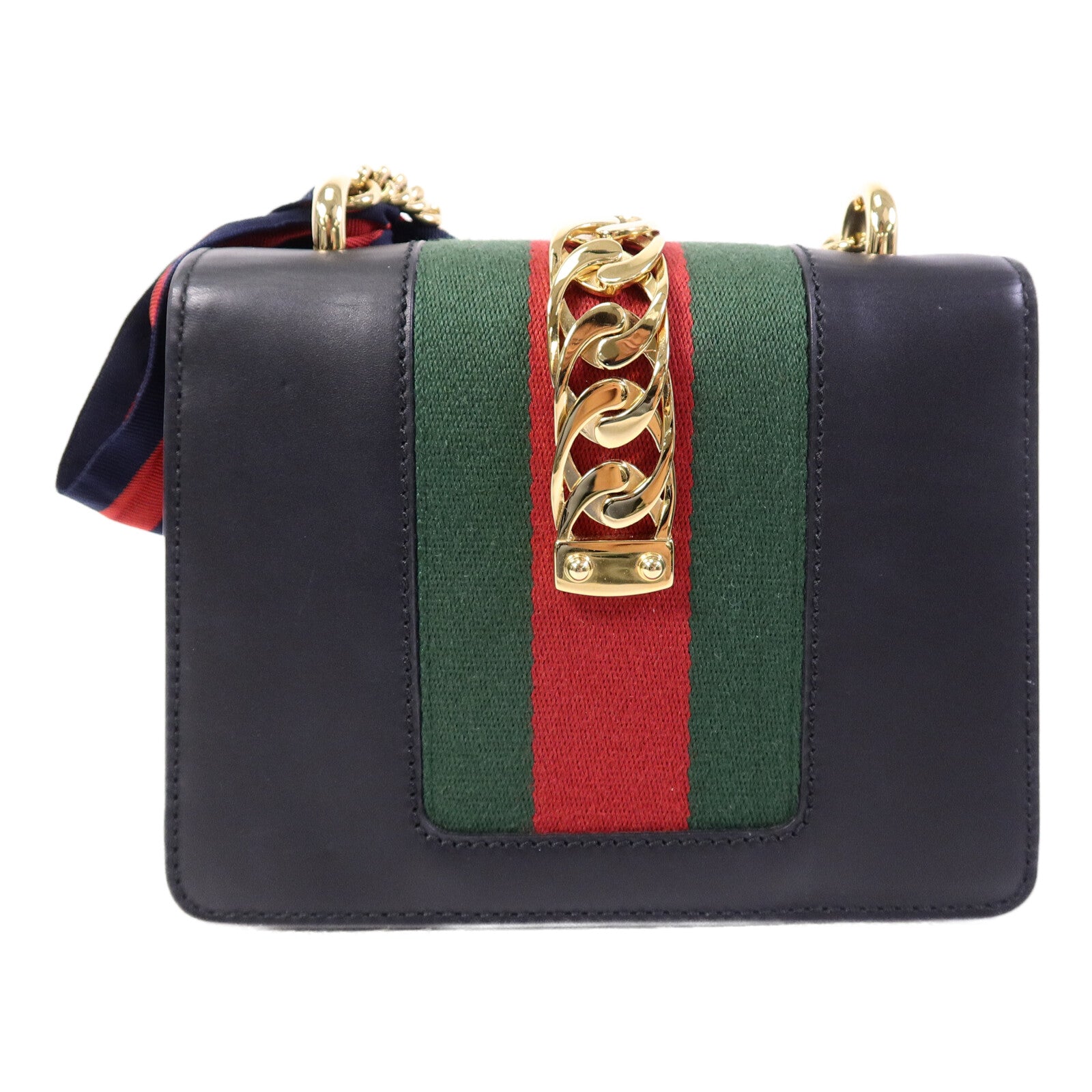 GUCCI 牛皮皮革Sylvie鏈帶肩背袋