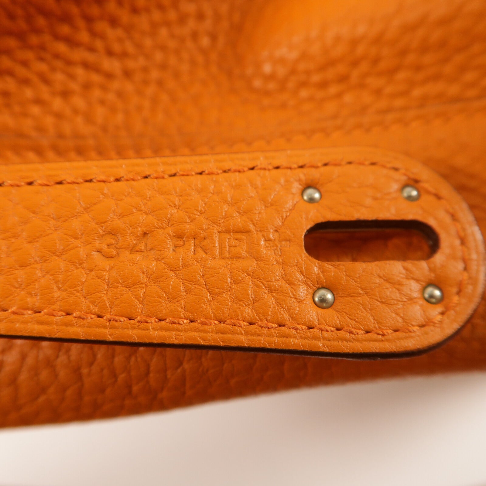 HERMES Clemence皮革Lindy 30銀扣手挽肩背兩用袋Orange