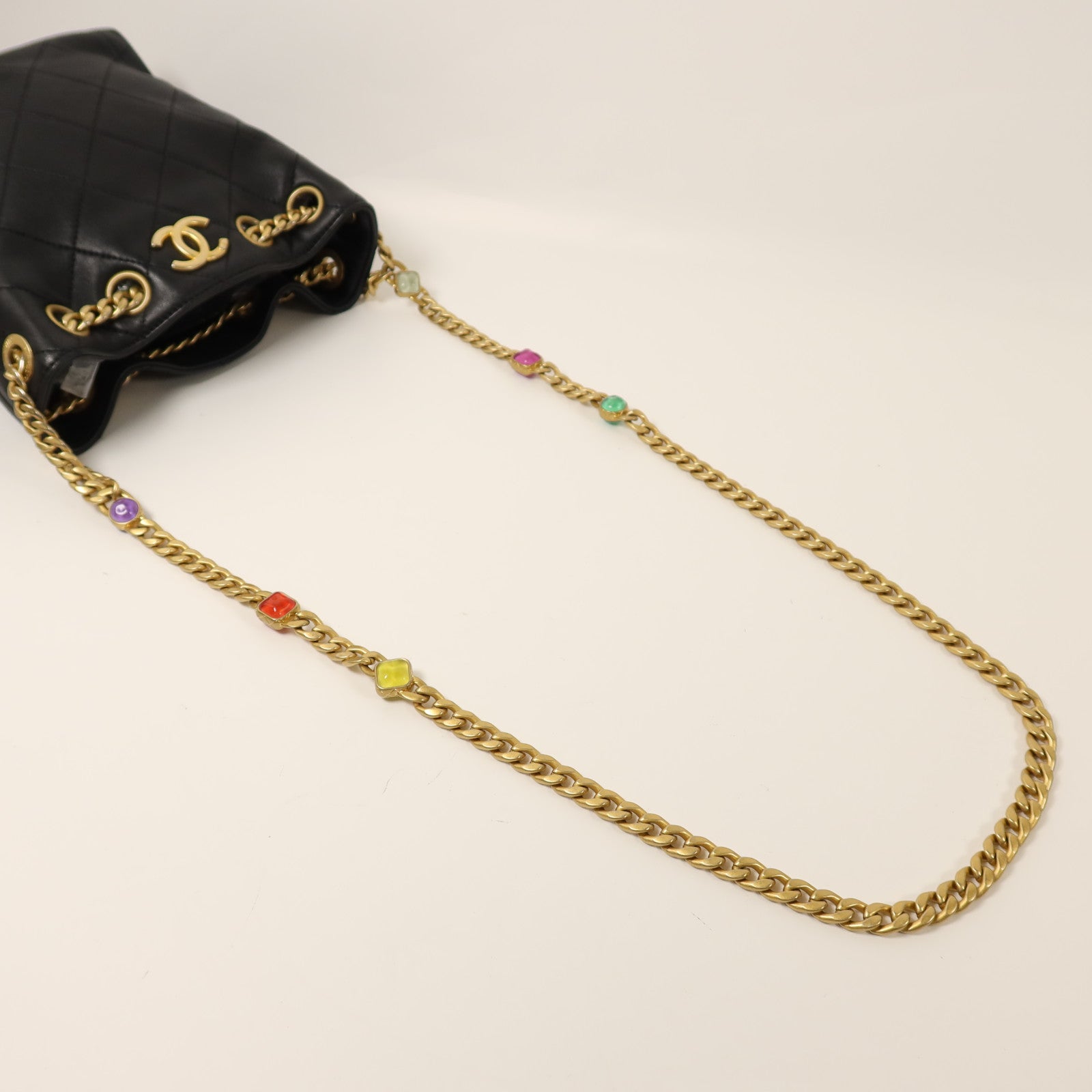 CHANEL 【激減優惠】牛皮皮革Chain Shoulder金扣鏈帶肩背袋