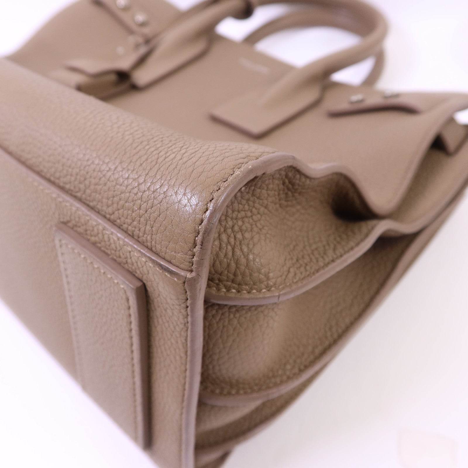 SAINT LAURENT 牛皮皮革Sac De Jour銀扣手挽肩背兩用袋