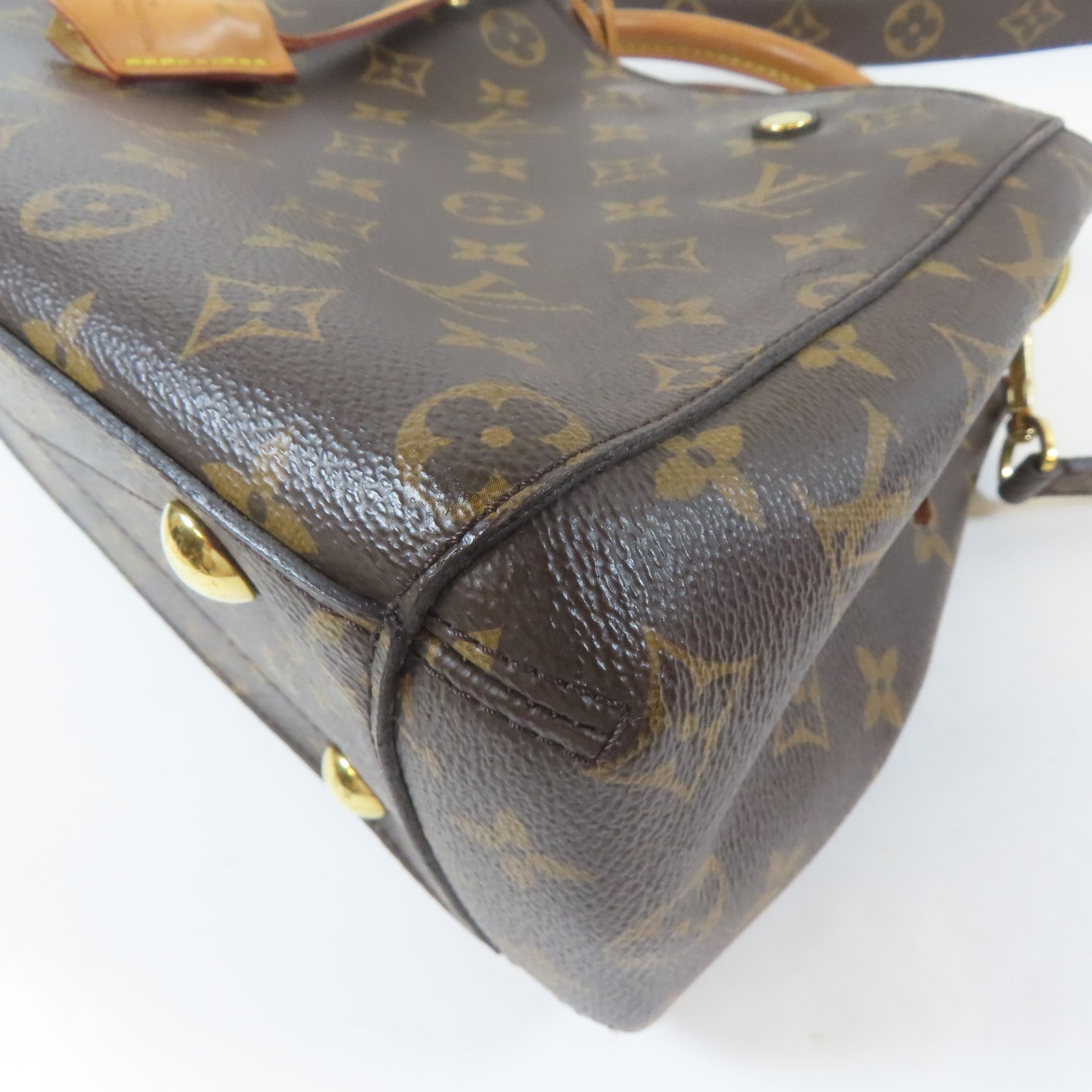 LOUIS VUITTON Monogram Montaigne BB金扣手挽肩背兩用袋啡色