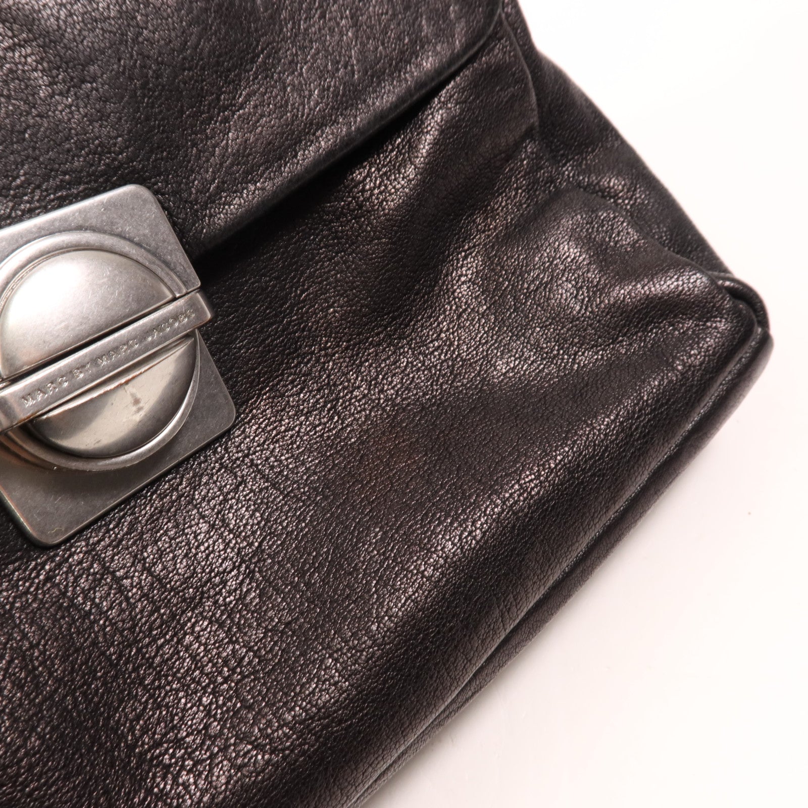 MARC BY MARC JACOBS 羊皮皮革Shoulder Bag銀扣肩背袋