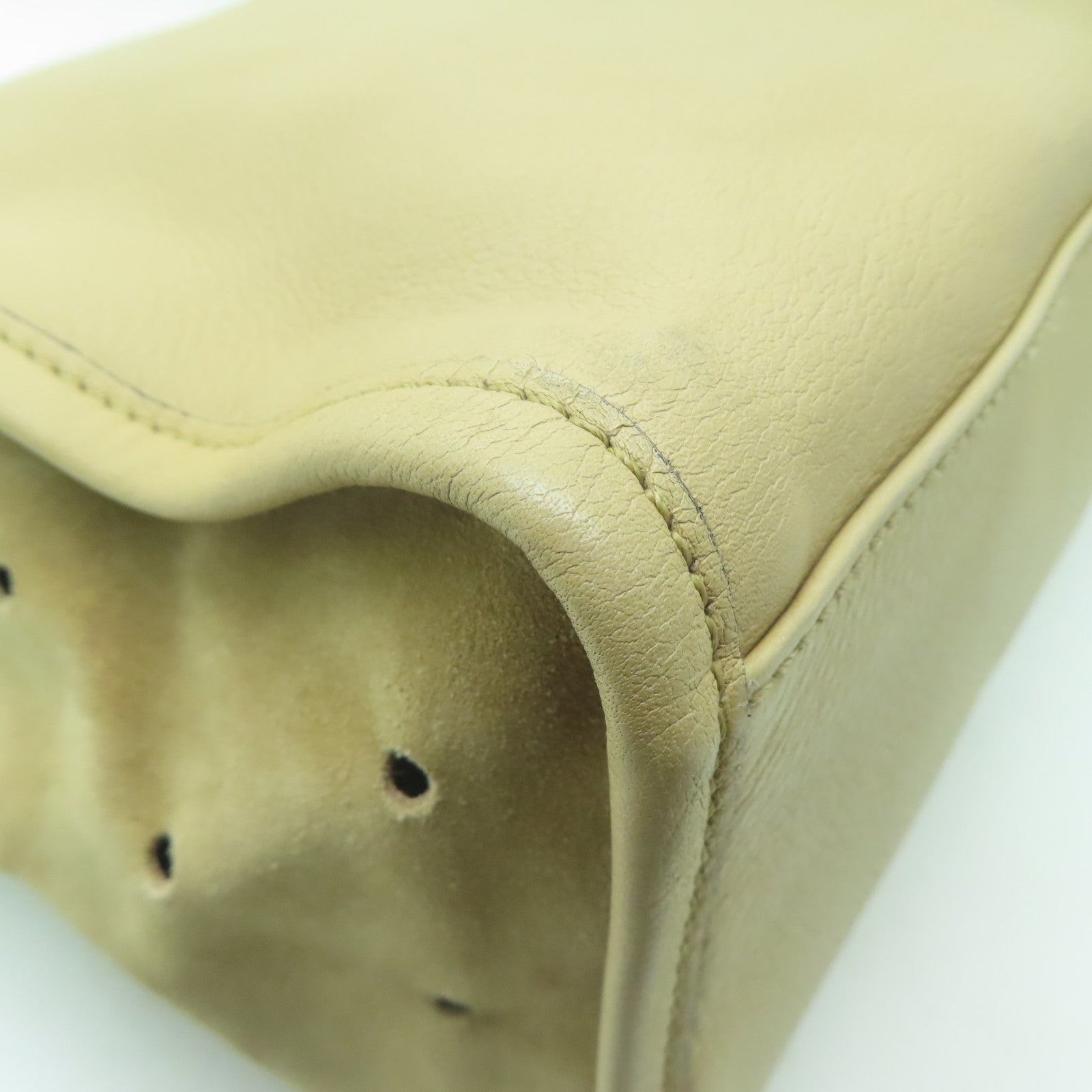 FENDI 【激減優惠】牛皮皮革Tote Bag金扣手挽袋淺啡色