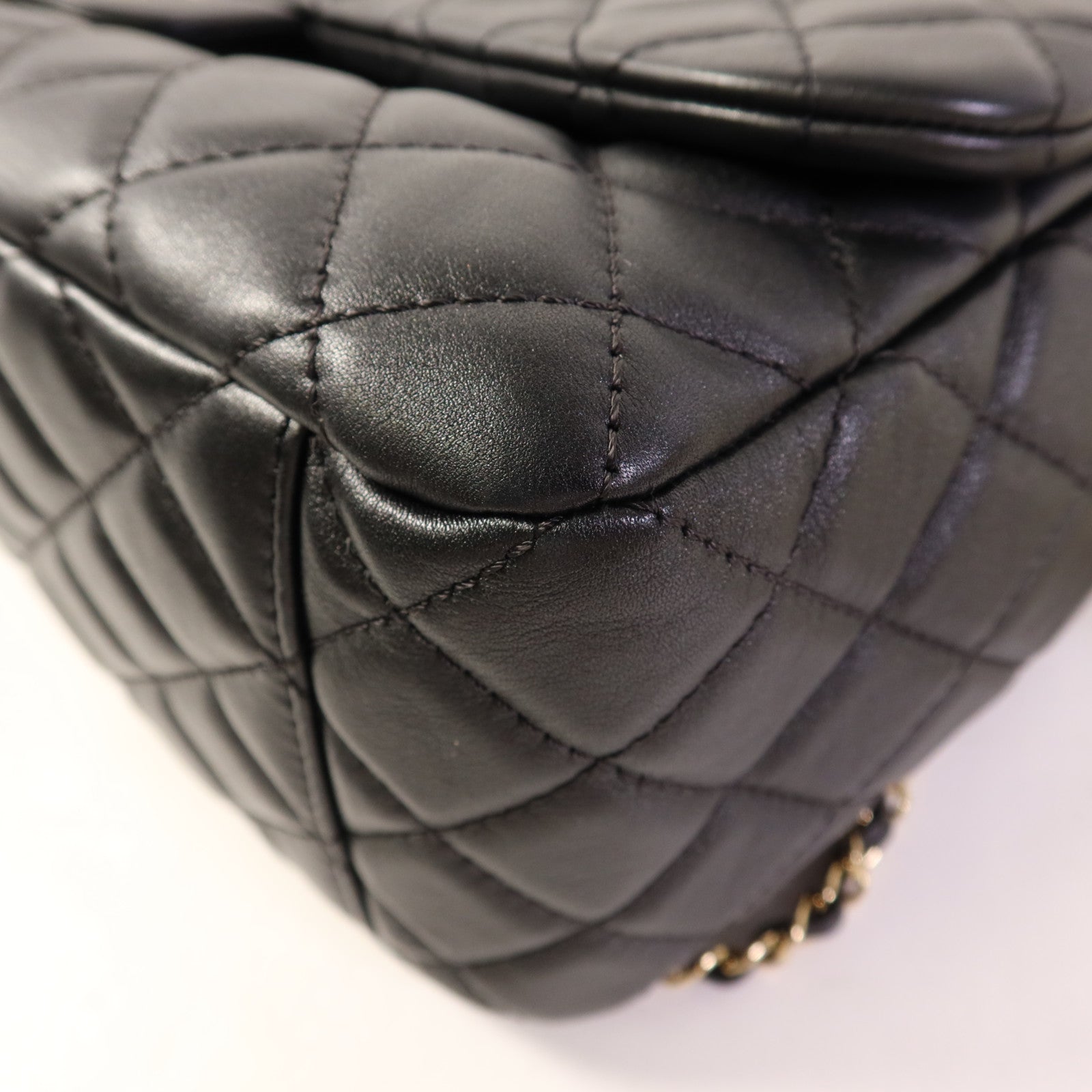 CHANEL 羊皮皮革Classic Flap Bag 40金扣鏈帶肩背袋