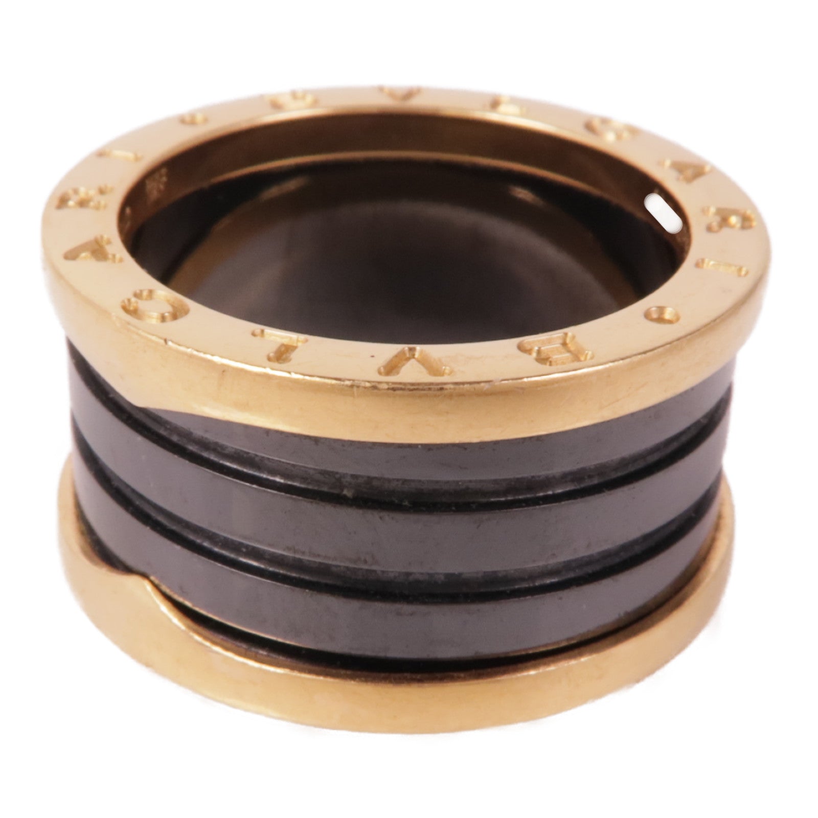 BVLGARI 18K玫瑰金/陶瓷B-zero1 Ring戒指US#7