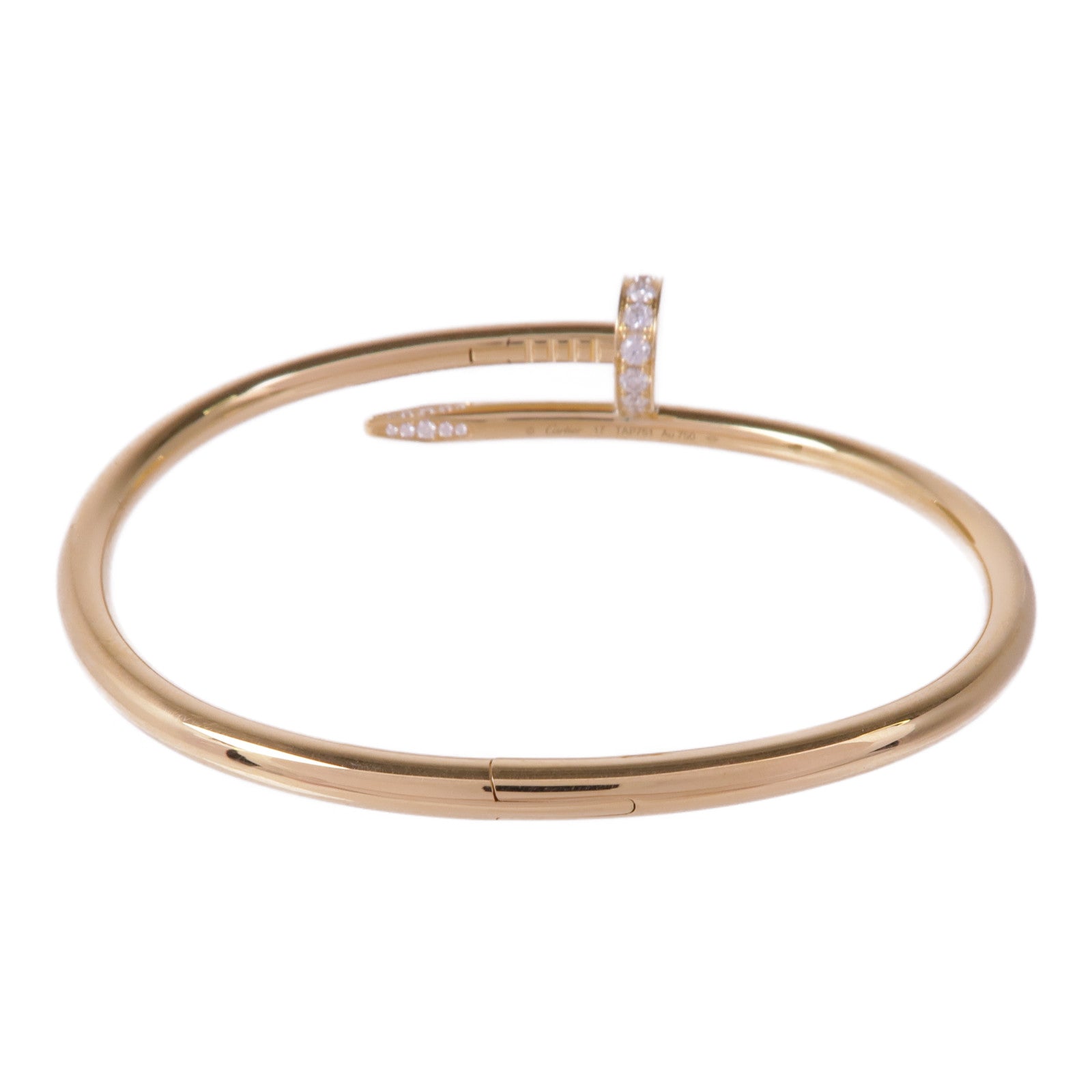 CARTIER 18K黃金Juste Un Clou鑽石手鐲Cartier#17