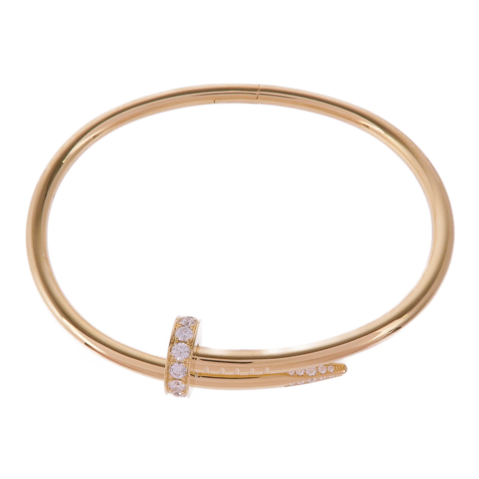 CARTIER 18K黃金Juste Un Clou鑽石手鐲Cartier#17