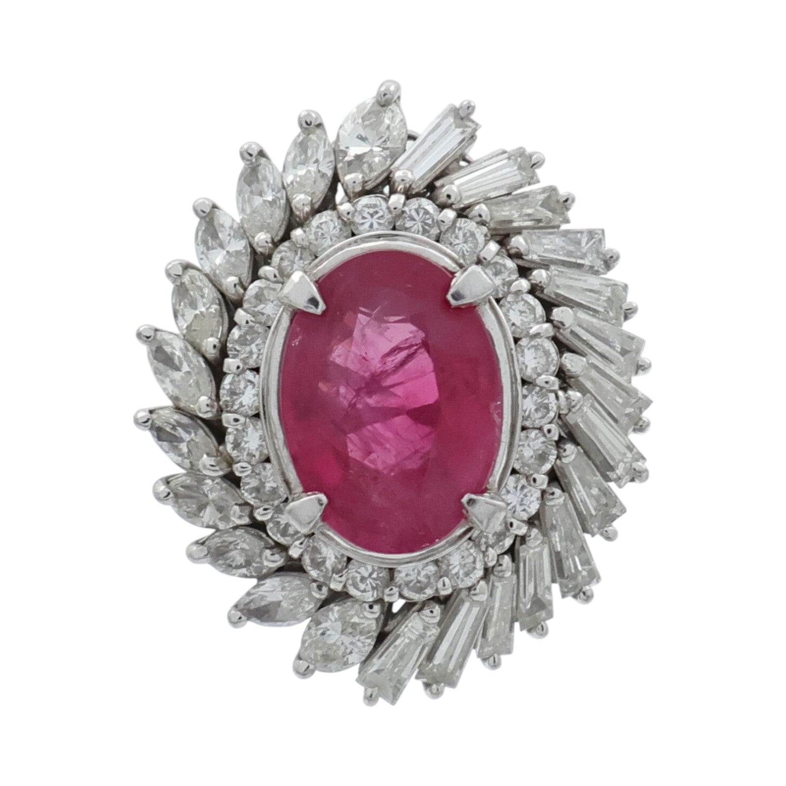 JEWELRY PT900鉑金/紅寶石Ruby鑽石戒指