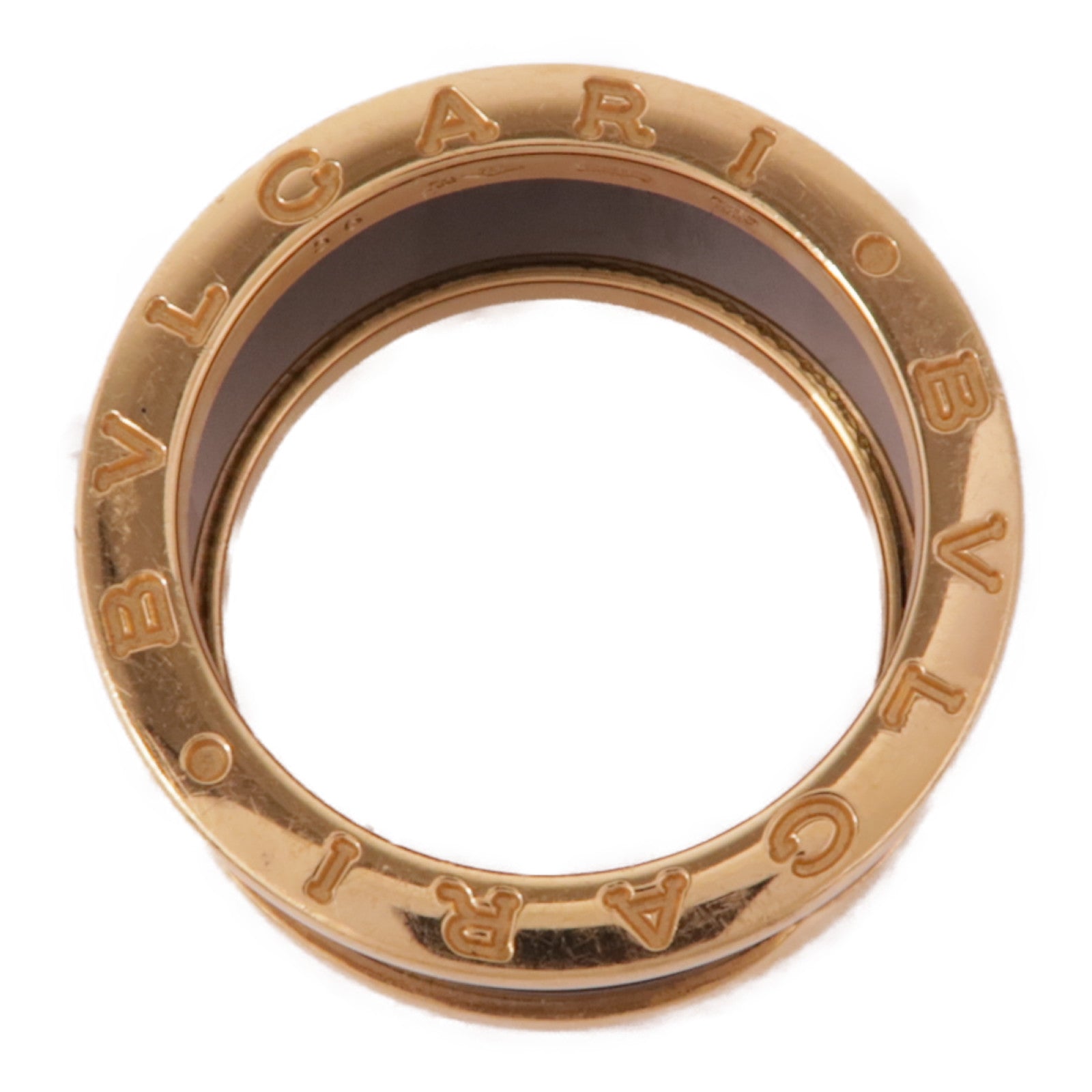 BVLGARI 18K玫瑰金/陶瓷B-zero1 Ring戒指US#7