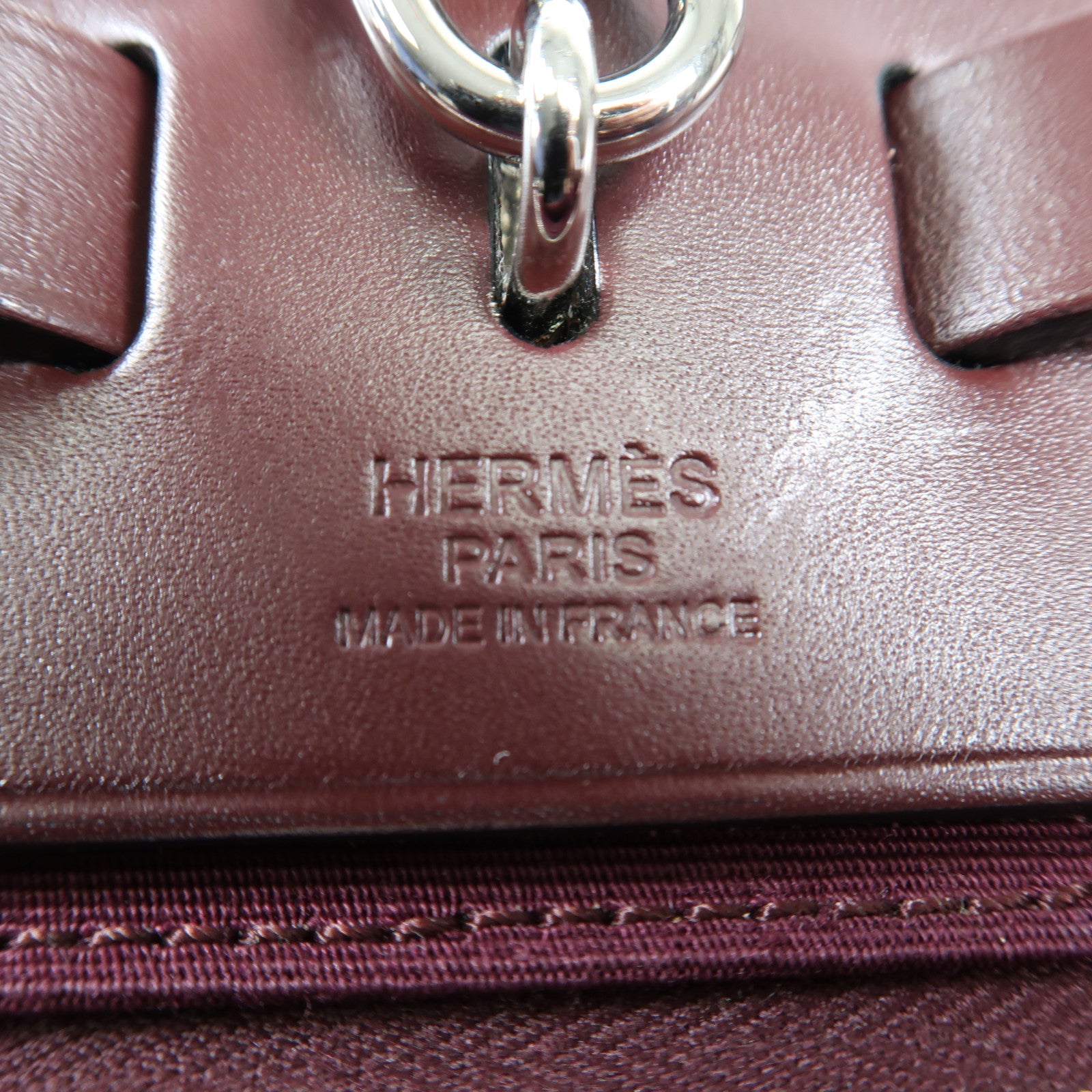 HERMES 帆布Herbag PM銀扣手挽肩背兩用袋