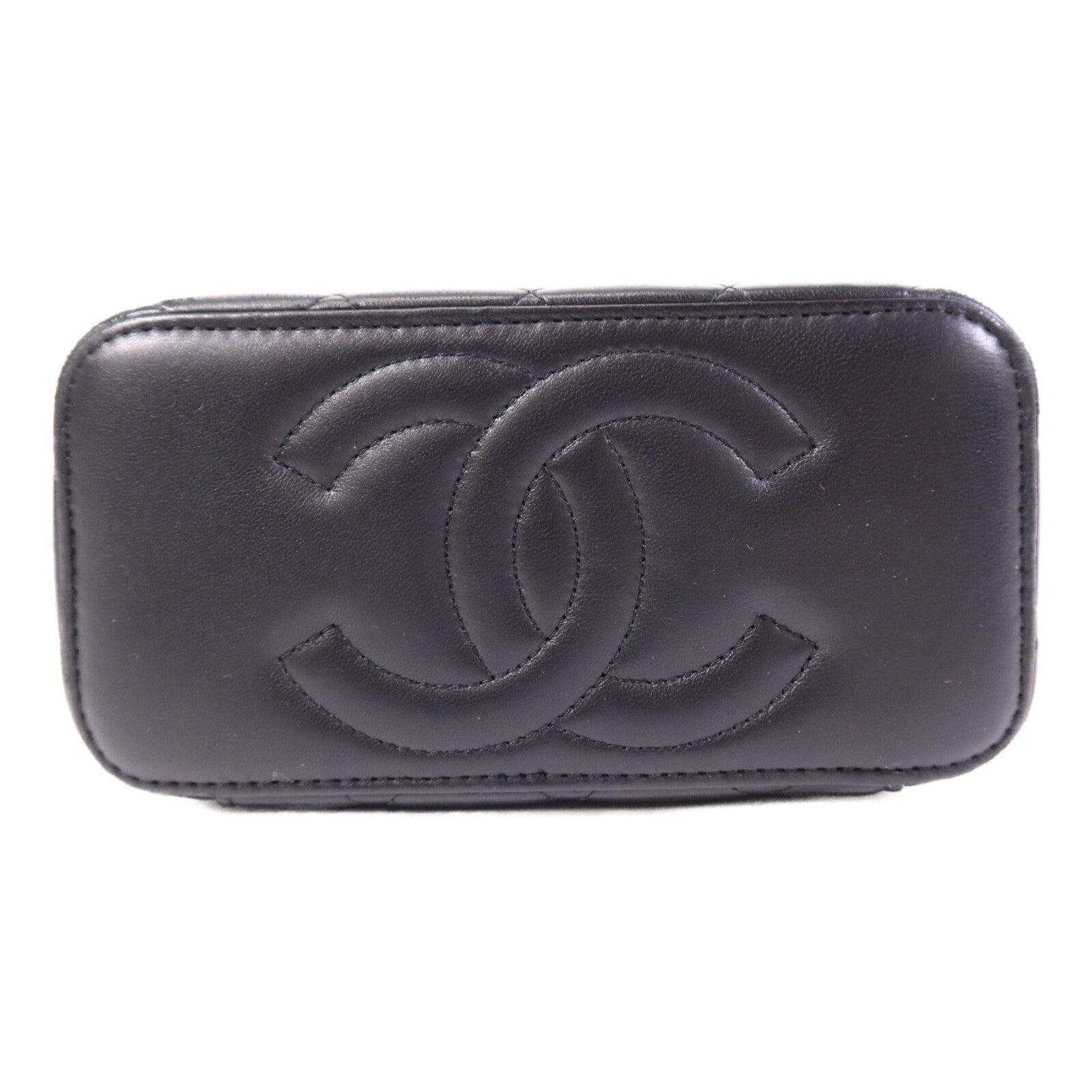 CHANEL 羊皮皮革Vanity Case金扣鏈帶肩背袋