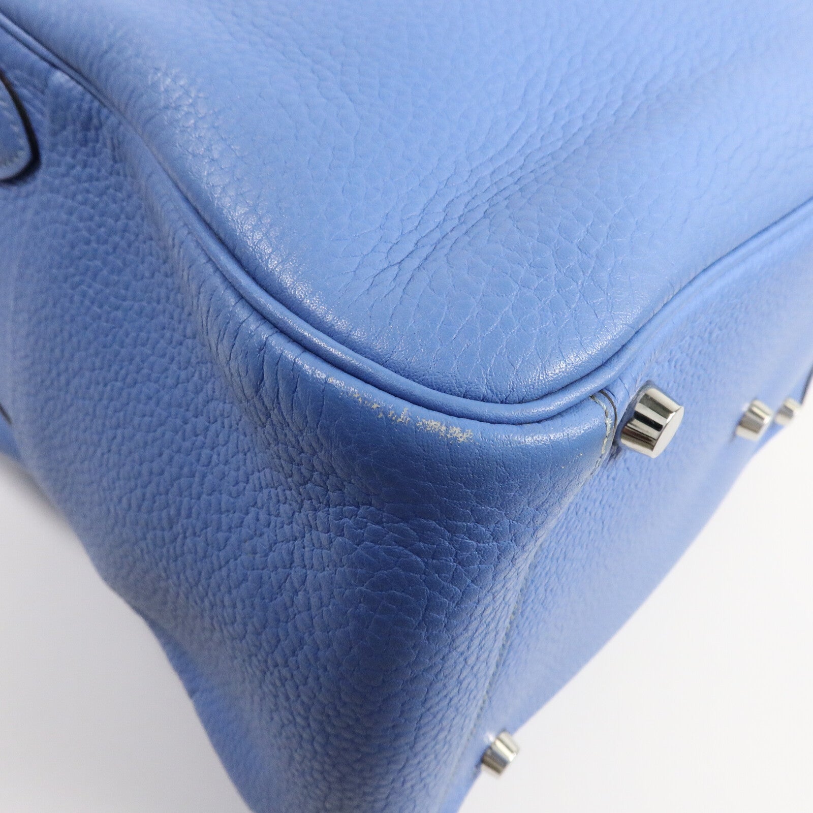 HERMES Clemence皮革Lindy 30手挽肩背兩用袋Blue Paradise