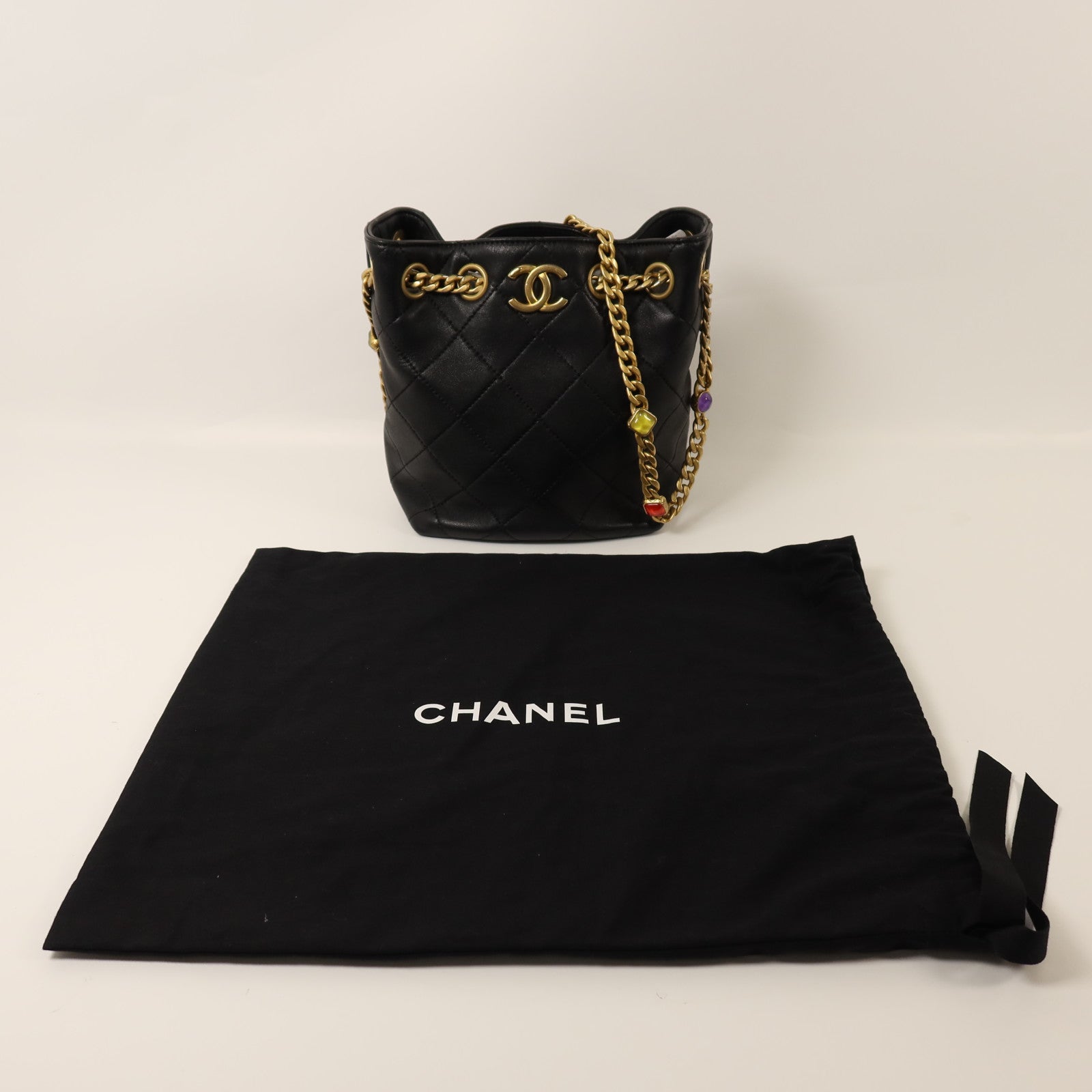 CHANEL 【激減優惠】牛皮皮革Chain Shoulder金扣鏈帶肩背袋