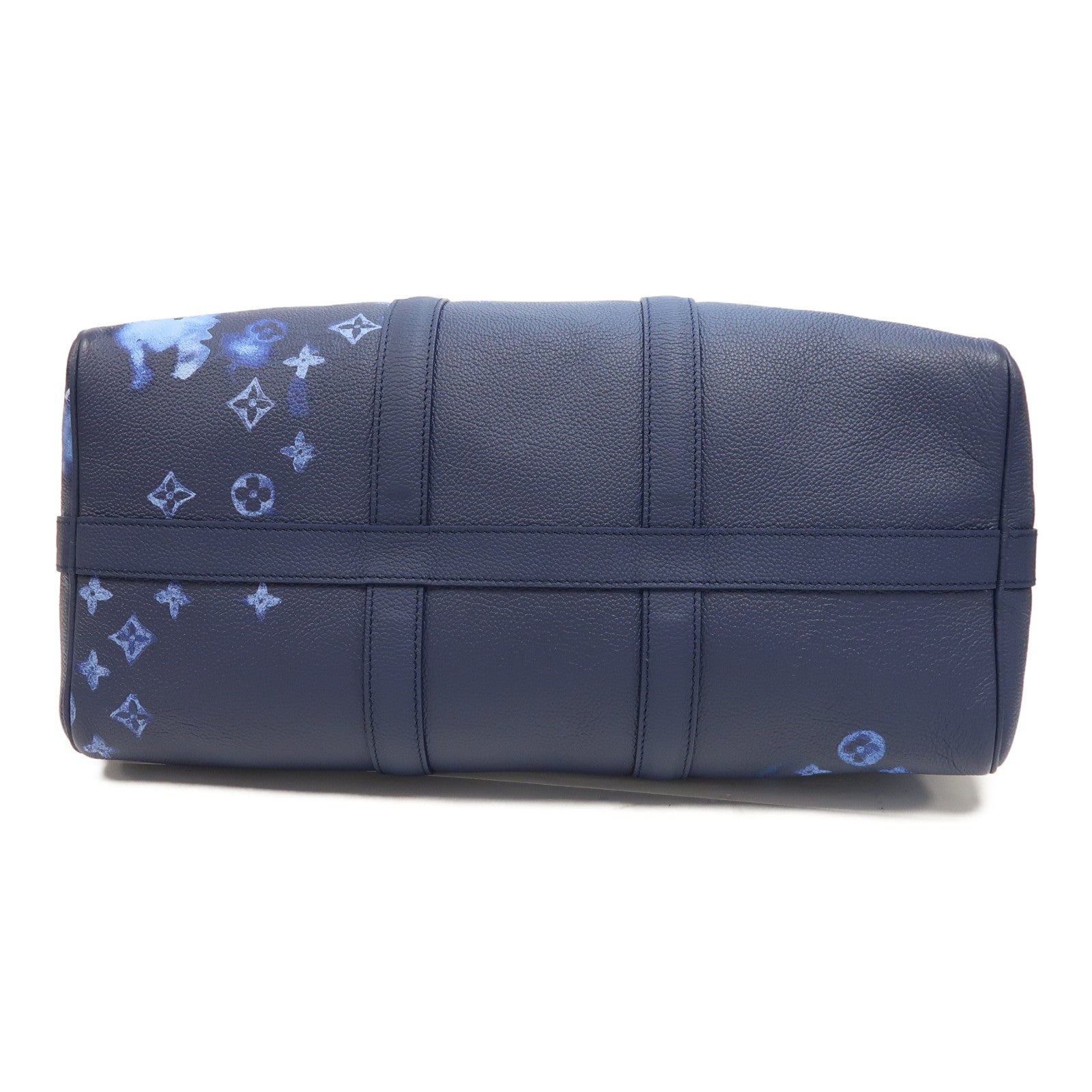 LOUIS VUITTON 【激減優惠】牛皮皮革Keepall Bandouliere 40銀扣手挽肩背兩用袋藍色