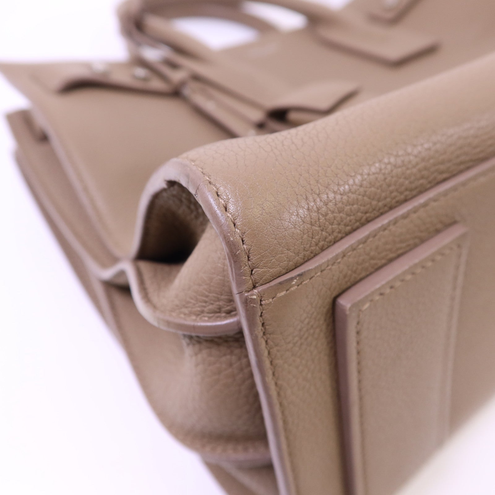 SAINT LAURENT 牛皮皮革Sac De Jour銀扣手挽肩背兩用袋