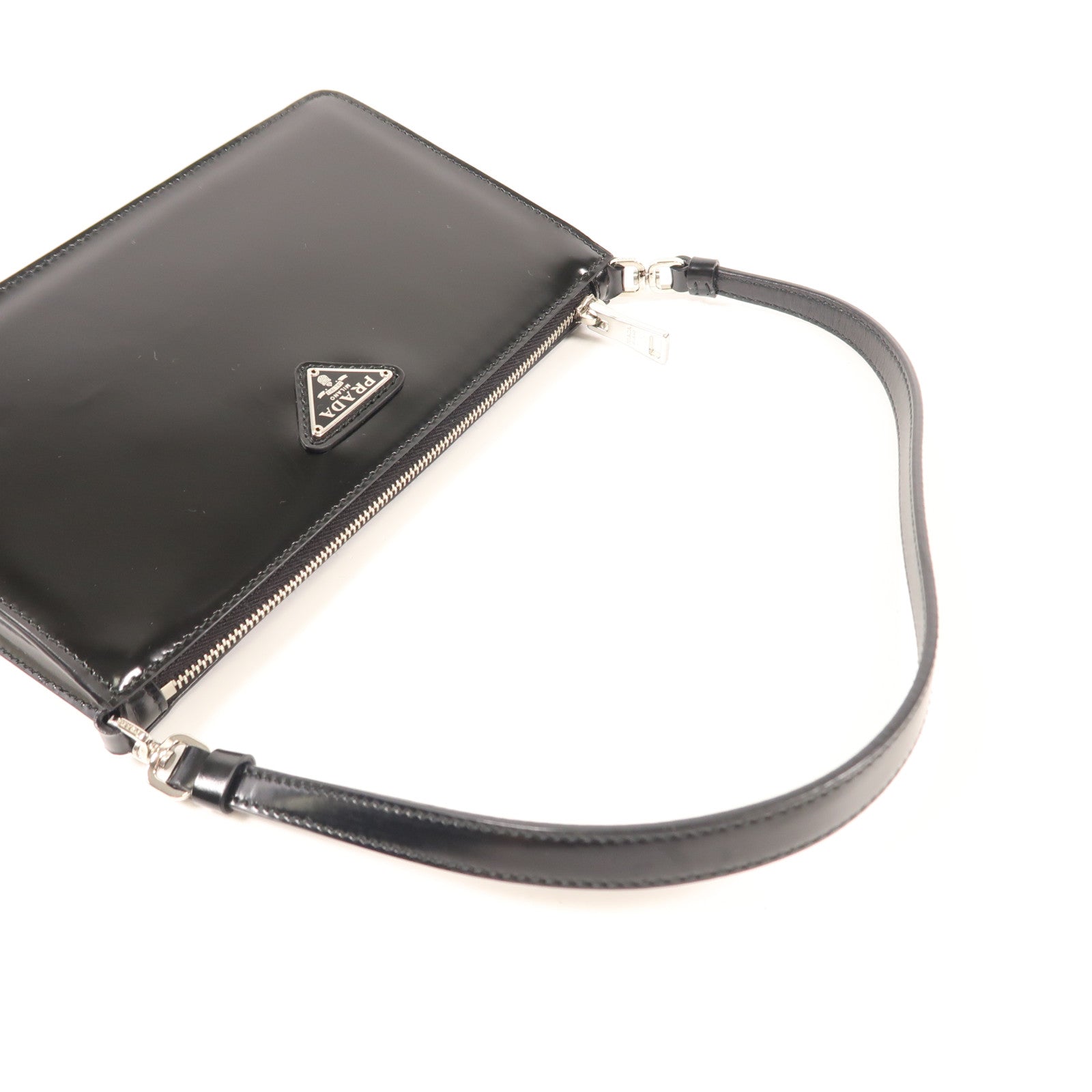 PRADA 牛皮皮革Shoulder Bag銀扣肩背袋