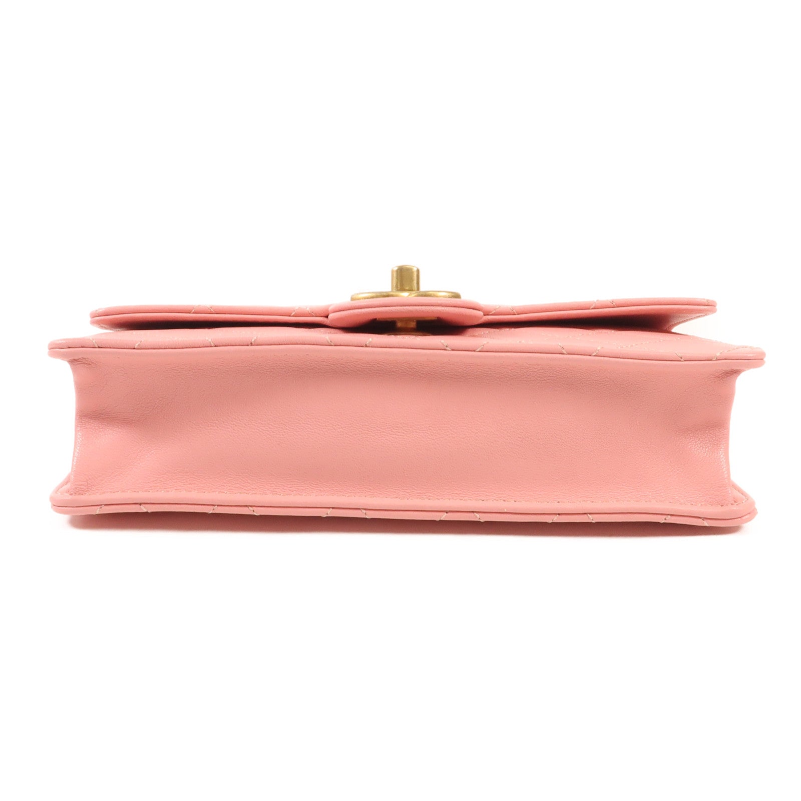 CHANEL 牛皮皮革Shoulder Bag金扣鏈帶肩背袋