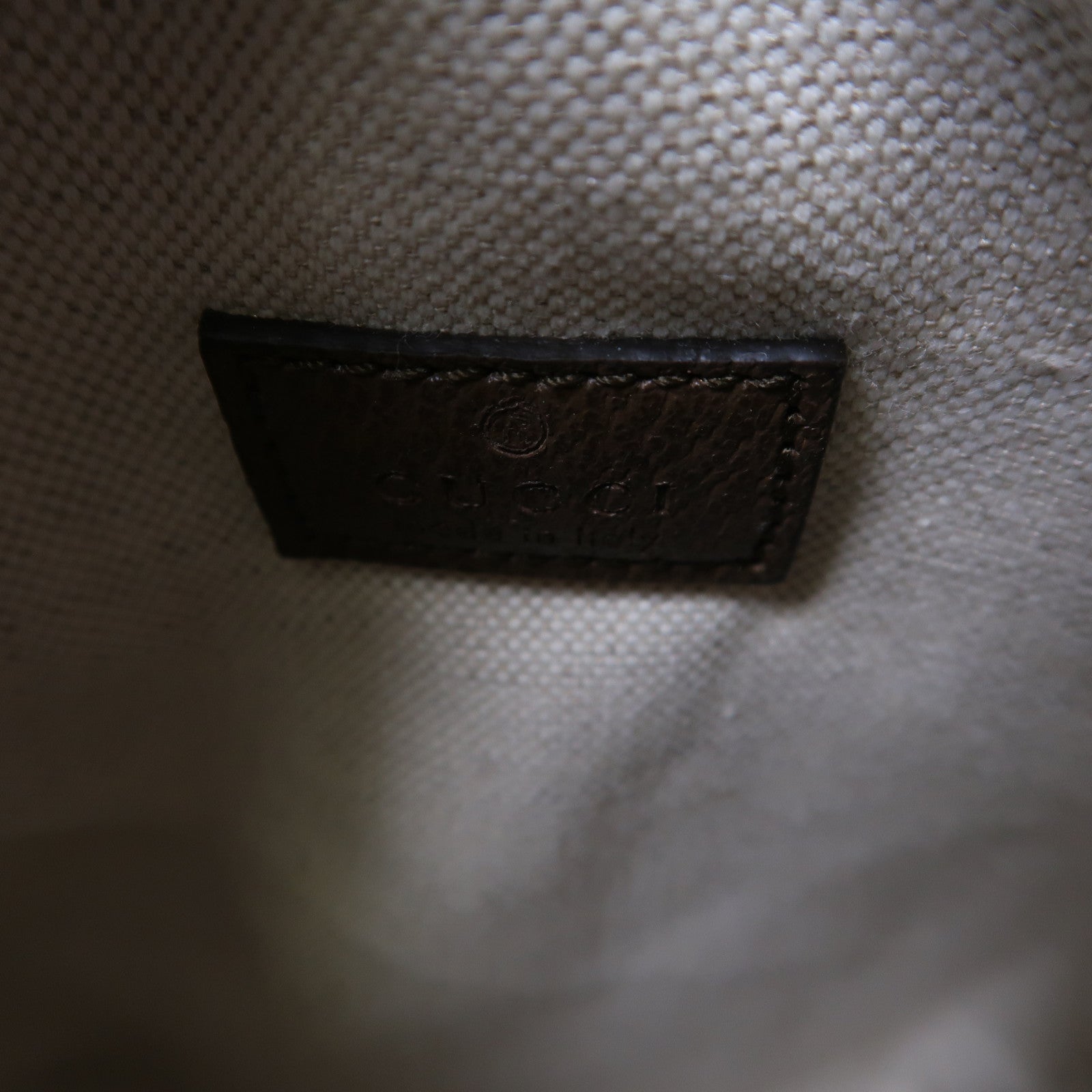 GUCCI 塗層帆布Ophidia GG金扣肩背袋棕色