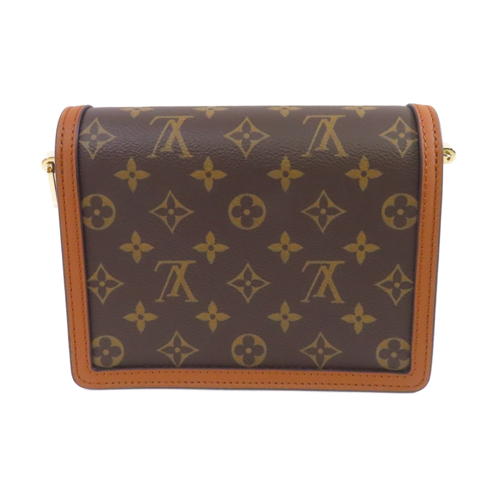 LOUIS VUITTON Monogram Mini Dauphine金扣肩背袋啡色