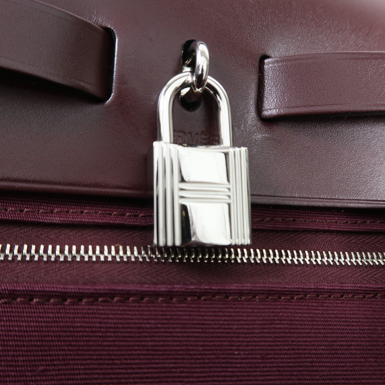 HERMES 帆布Herbag PM銀扣手挽肩背兩用袋