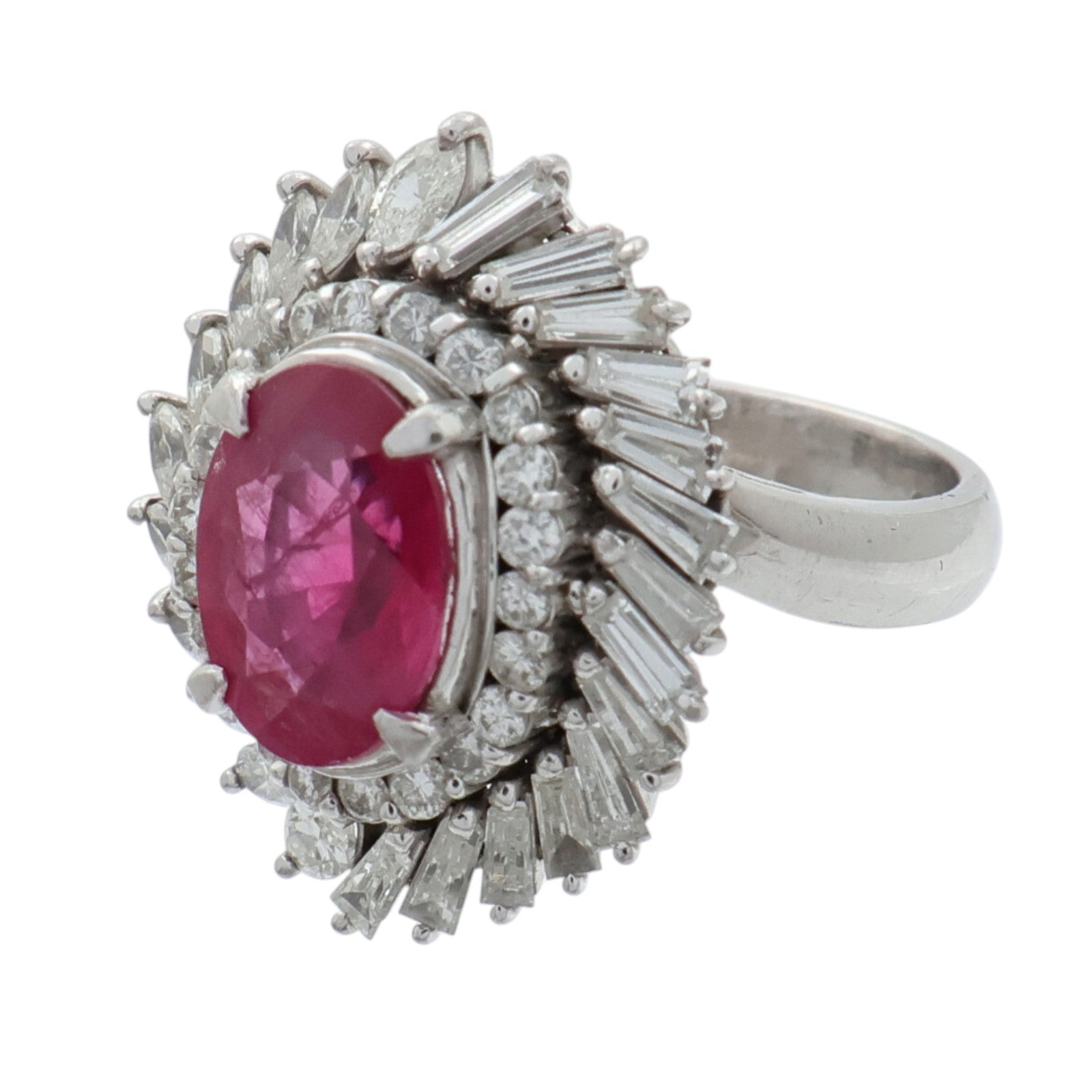 JEWELRY PT900鉑金/紅寶石Ruby鑽石戒指