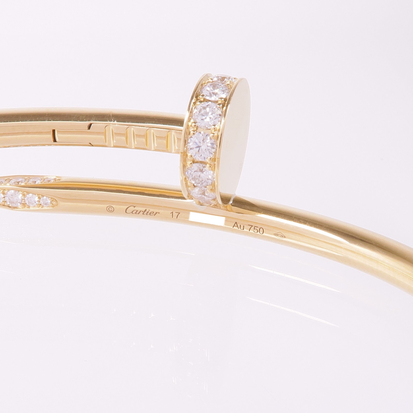 CARTIER 18K黃金Juste Un Clou鑽石手鐲Cartier#17