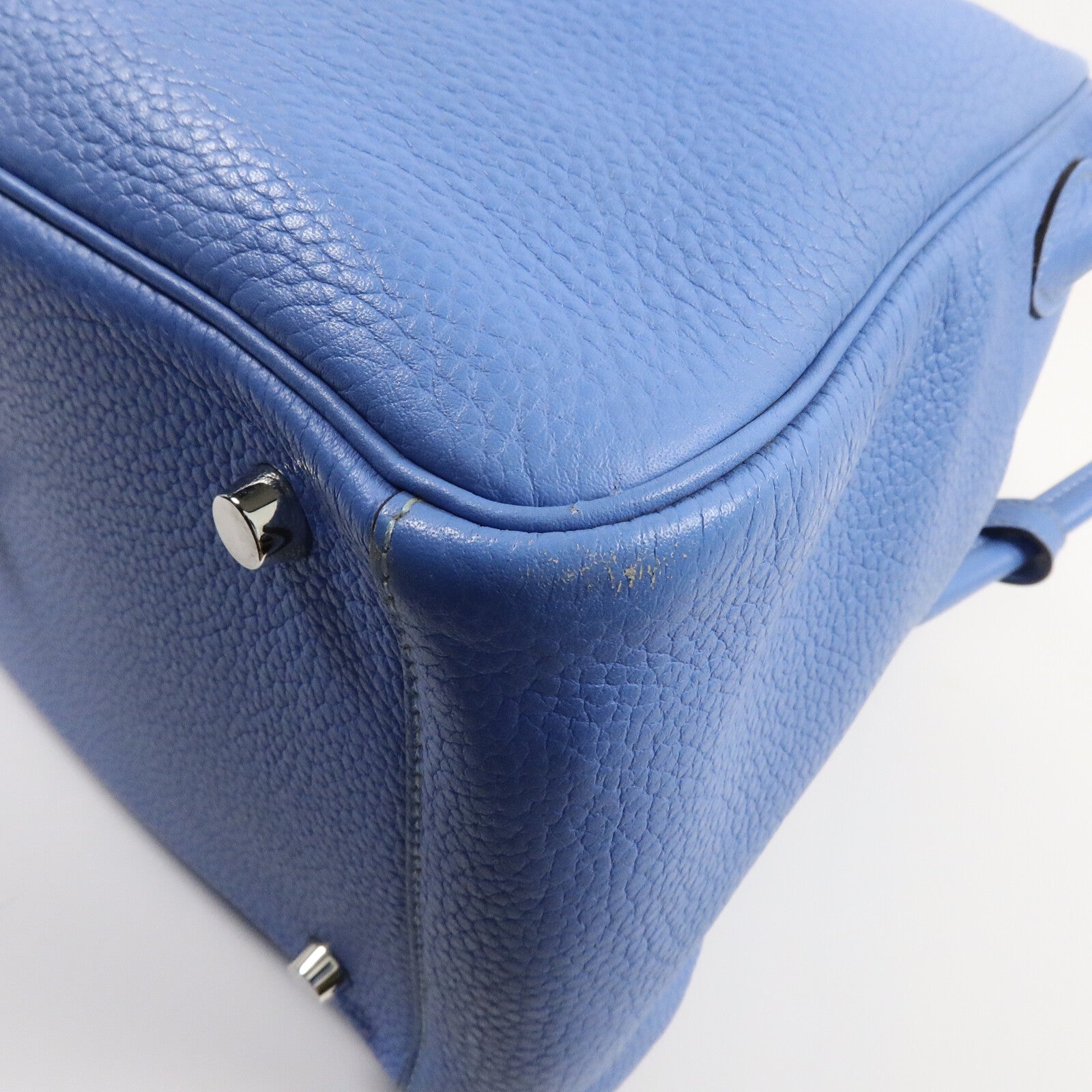 HERMES Clemence皮革Lindy 30手挽肩背兩用袋Blue Paradise