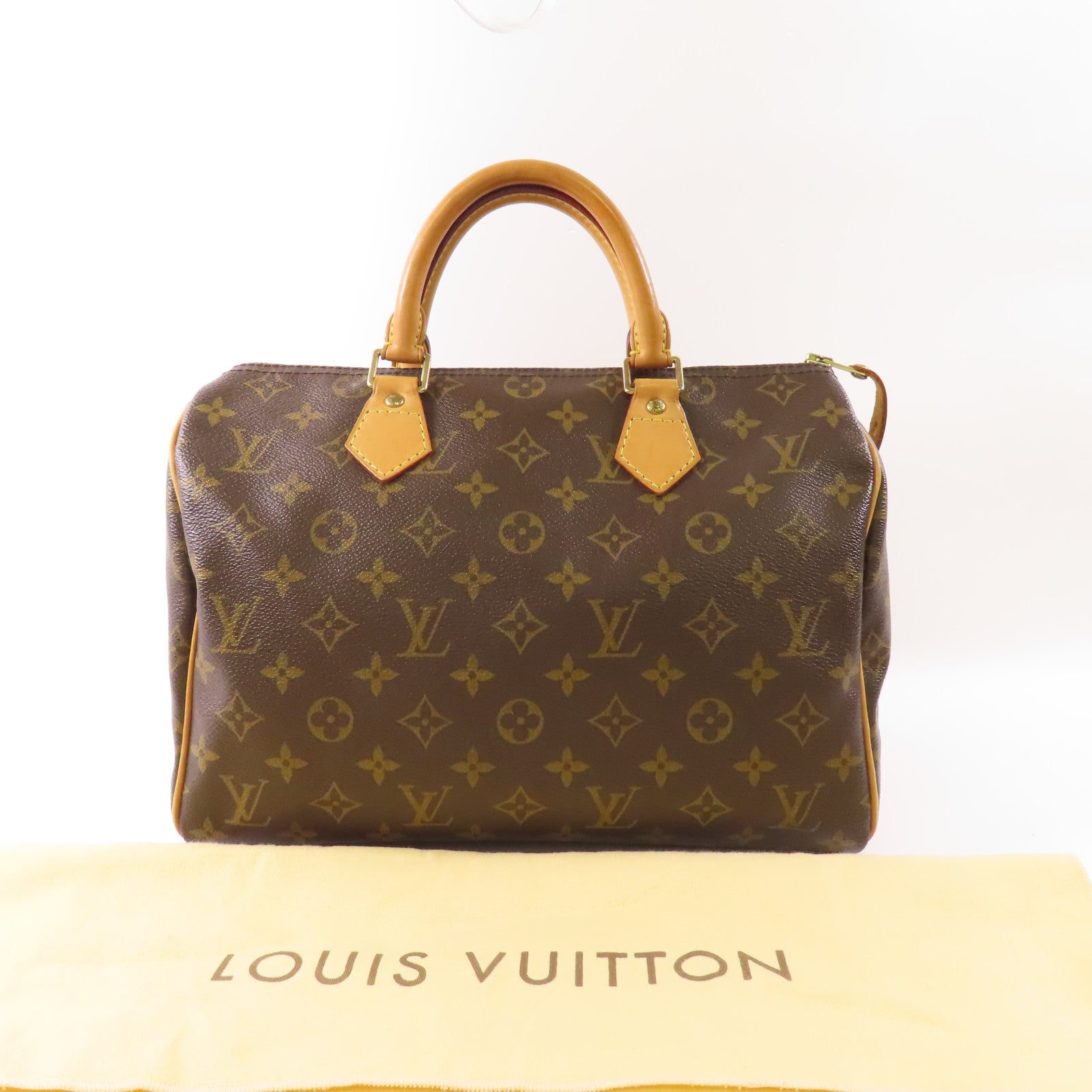 LOUIS VUITTON Monogram Speedy 30金扣手挽袋棕色