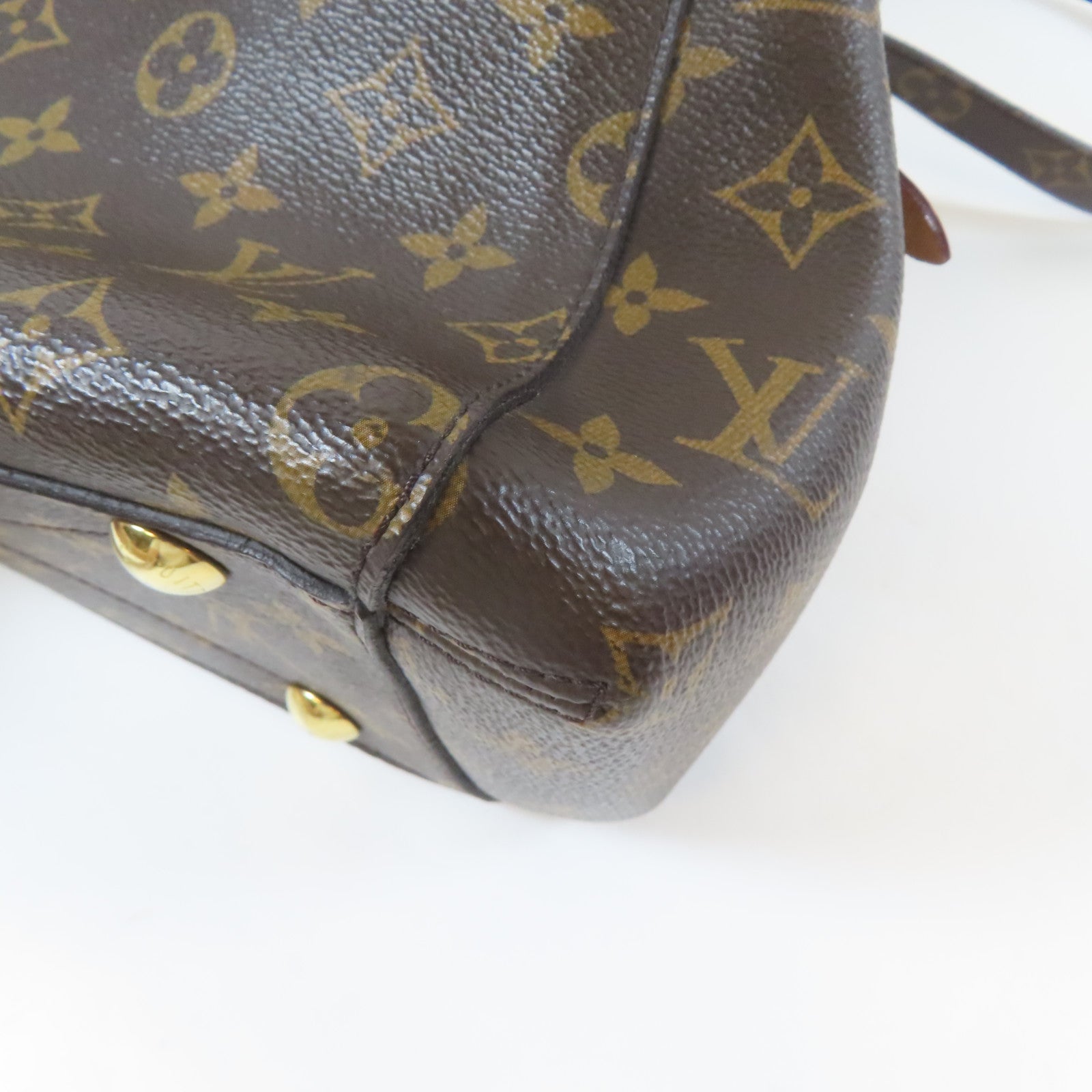 LOUIS VUITTON Monogram Montaigne BB金扣手挽肩背兩用袋啡色