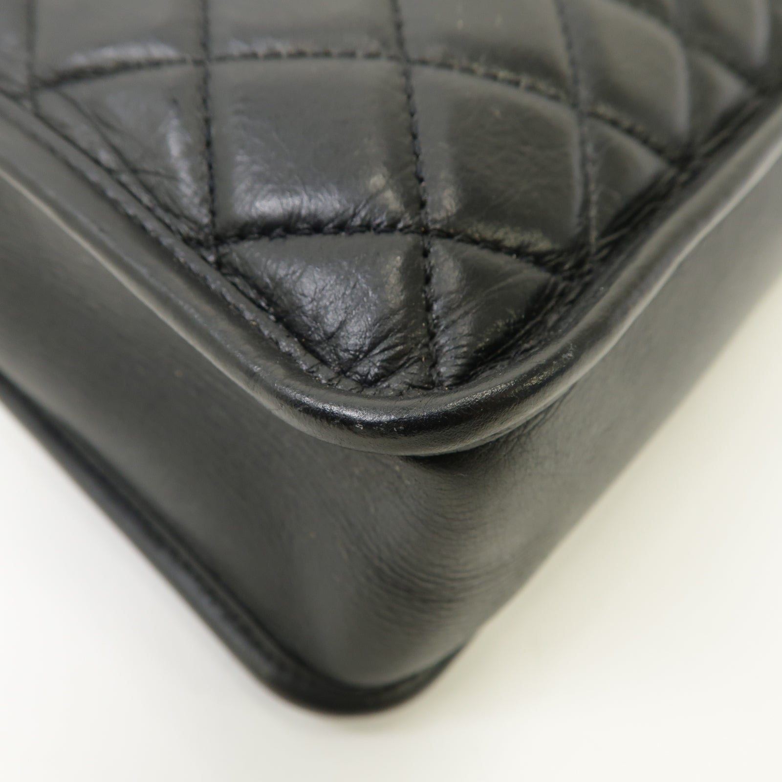 CHANEL 菱格牛皮皮革Working Vibe Camera Case銀扣鏈帶肩背袋黑色