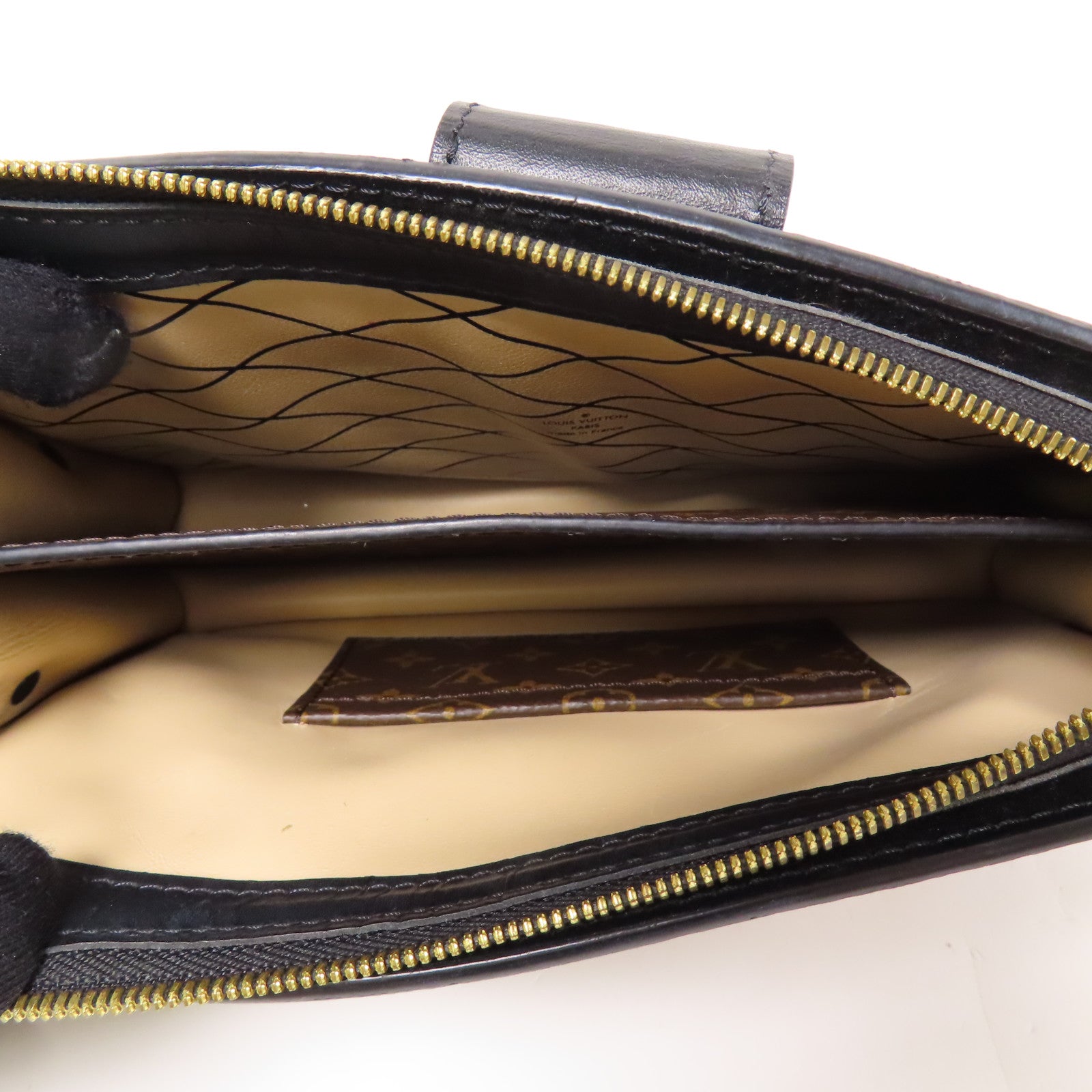 LOUIS VUITTON Monogram Reverse Trunk Clutch金扣肩背袋棕色