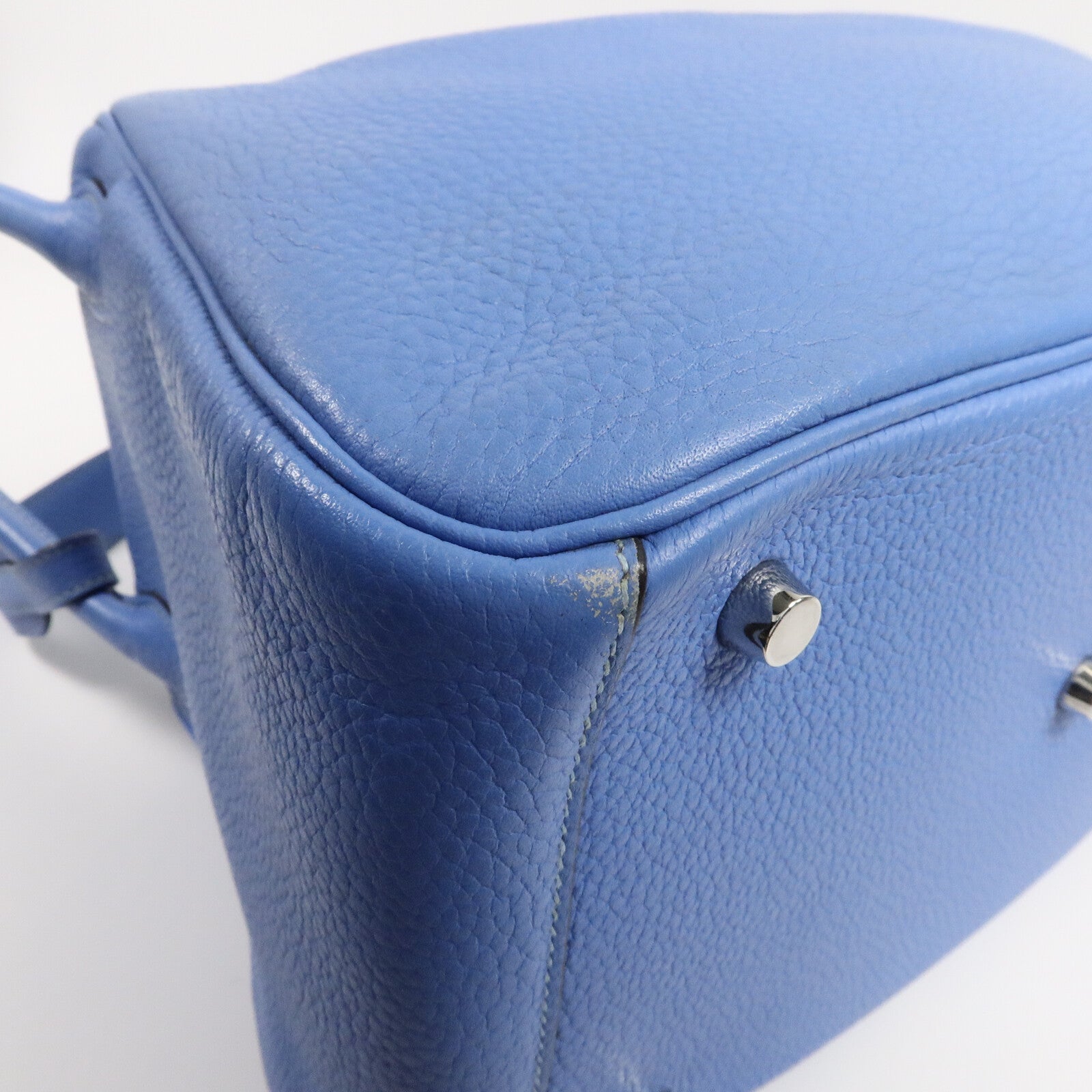 HERMES Clemence皮革Lindy 30手挽肩背兩用袋Blue Paradise