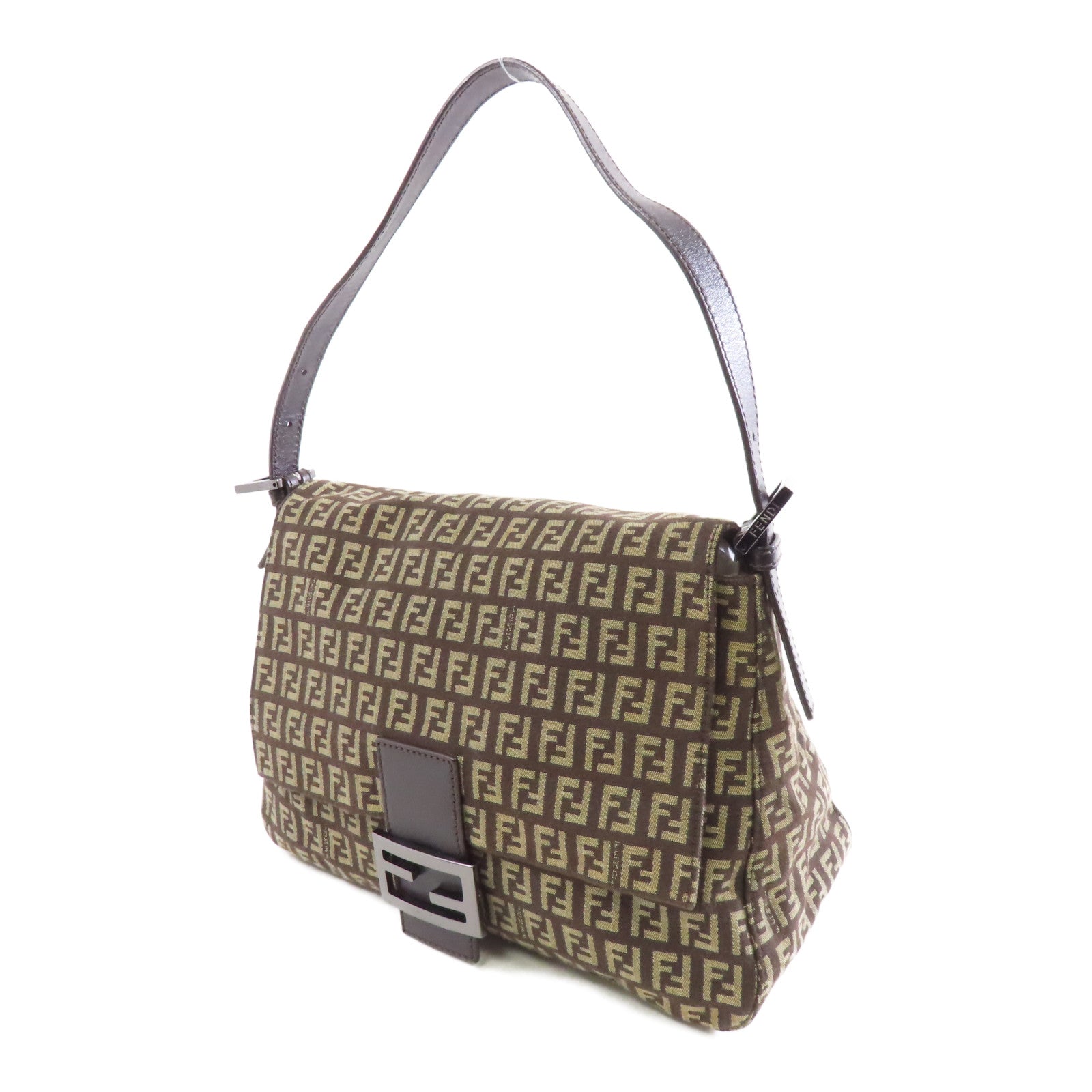 FENDI 帆布/皮革Mamma Baguette Vintage肩背袋啡色