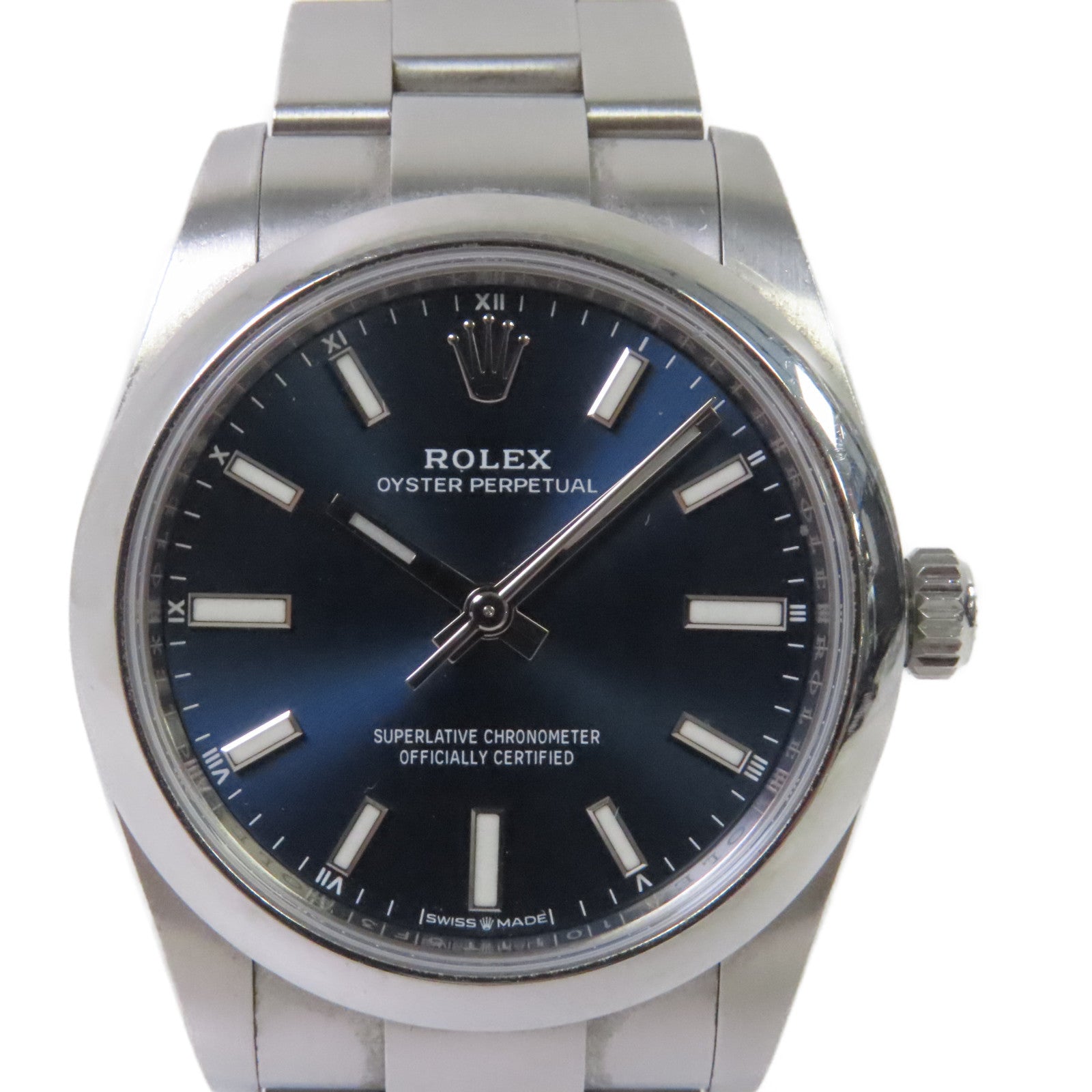 ROLEX Oyster Perpetual 34mm Watch不鏽鋼自動機芯手錶寶藍色