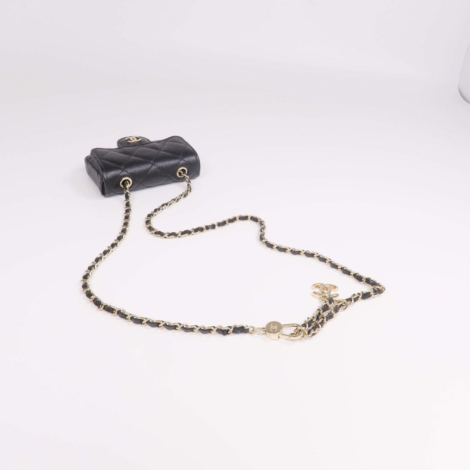 CHANEL 牛皮皮革Belt Bag金扣腰包