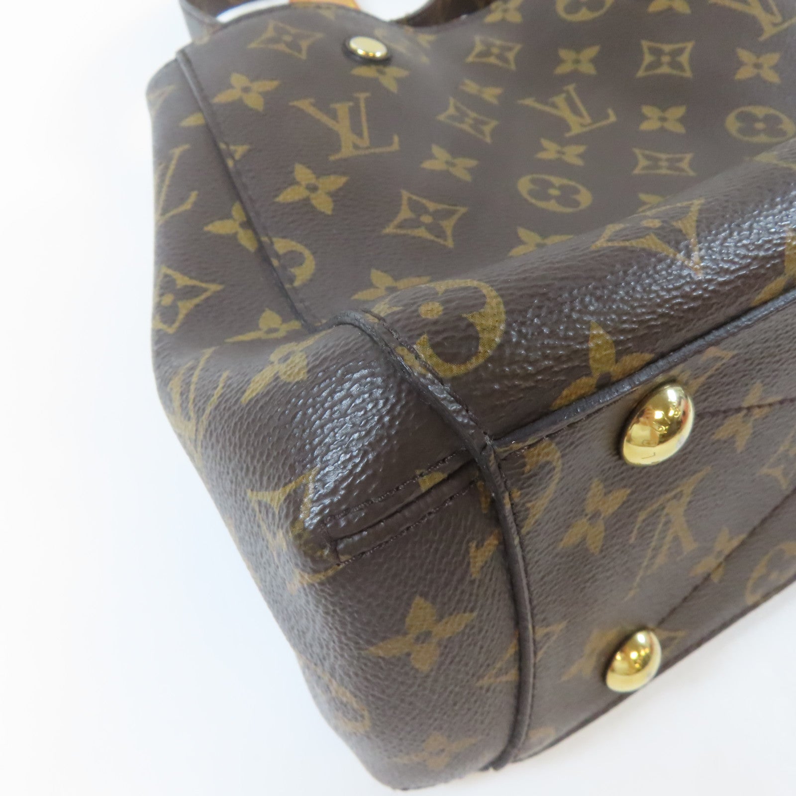 LOUIS VUITTON Monogram Montaigne BB金扣手挽肩背兩用袋啡色