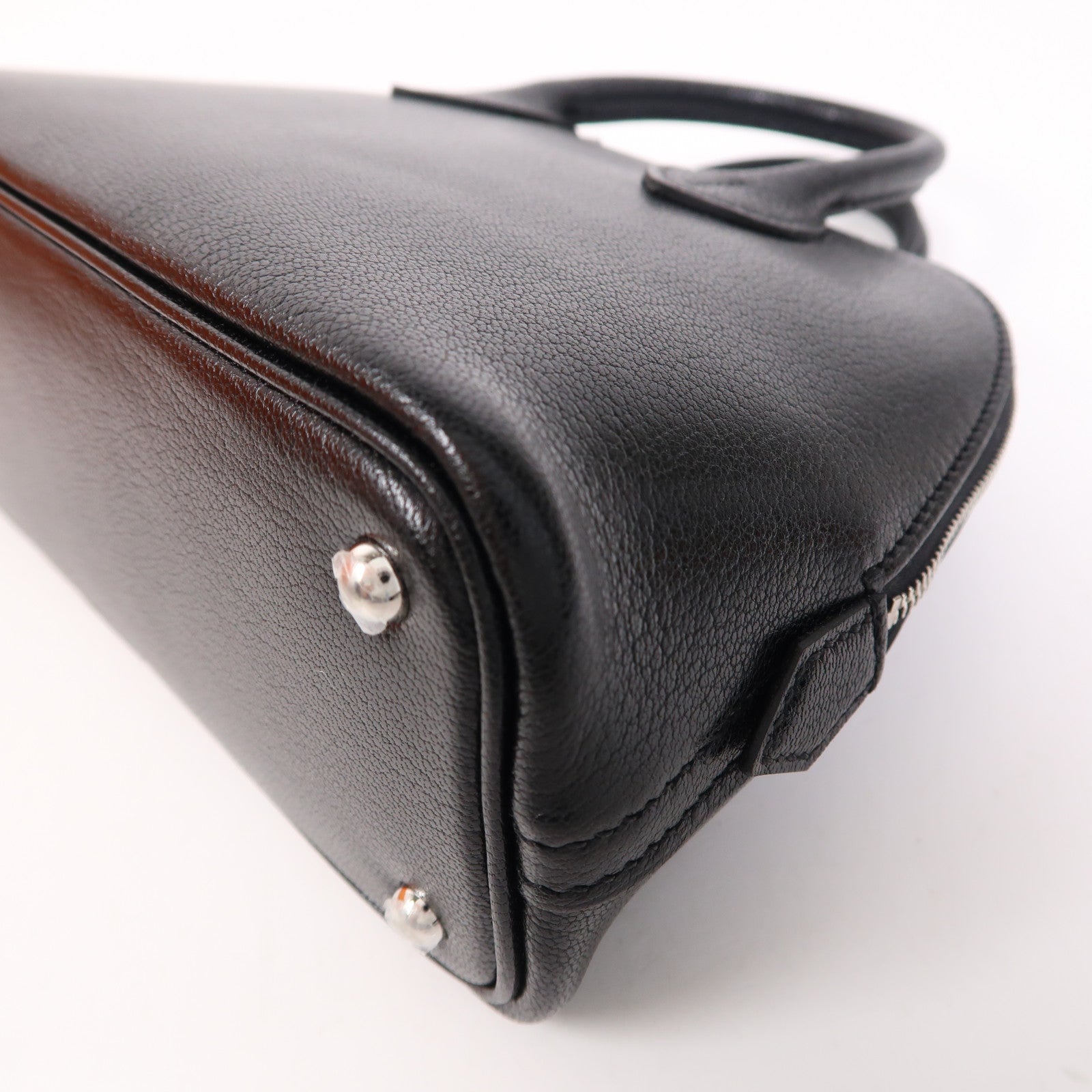 HERMES Chevre皮革Mini Bolide銀扣手挽肩背兩用袋