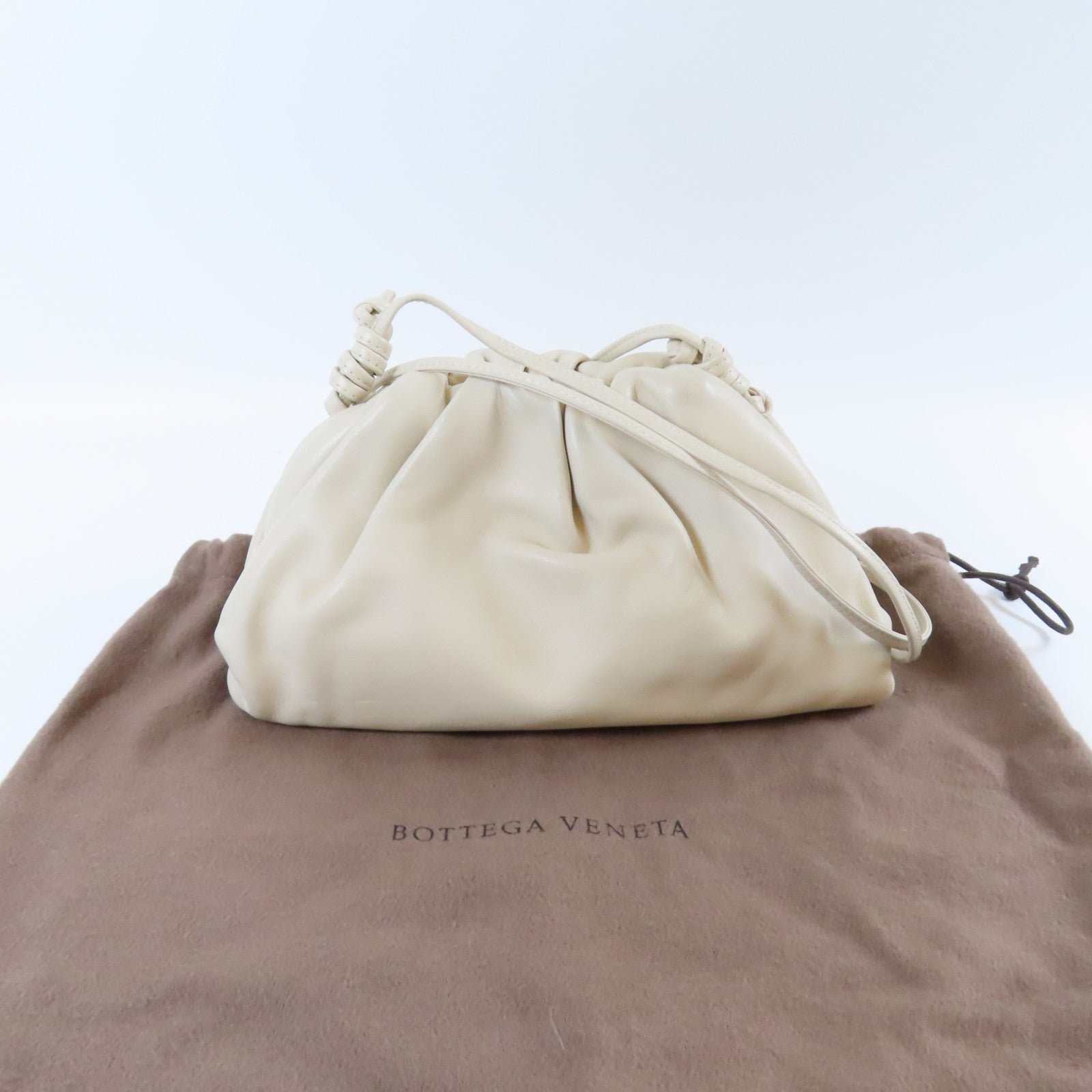 BOTTEGA VENETA **【激減優惠】牛皮皮革Shoulder Bag金扣肩背袋白色