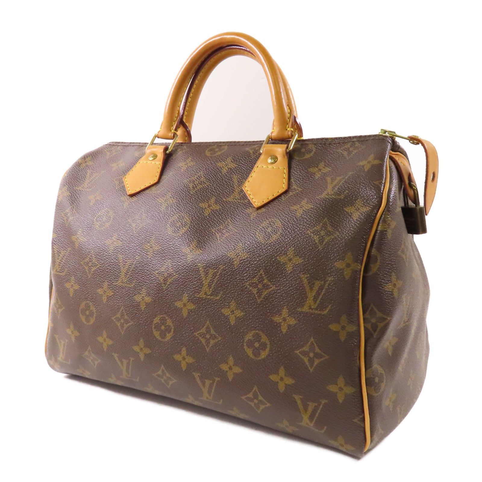 LOUIS VUITTON Monogram Speedy 30金扣手挽袋棕色