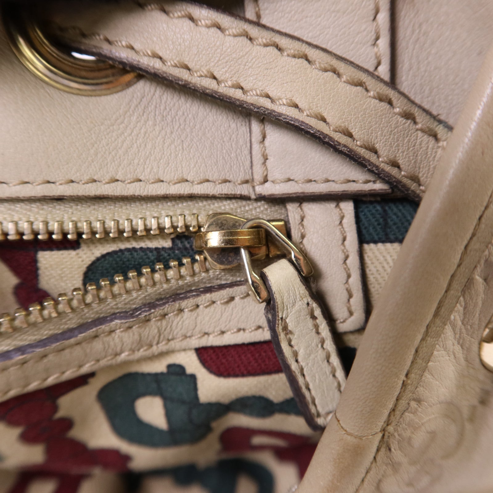 GUCCI 牛皮皮革Guccissima Braided Peggy Tote銀扣肩背袋