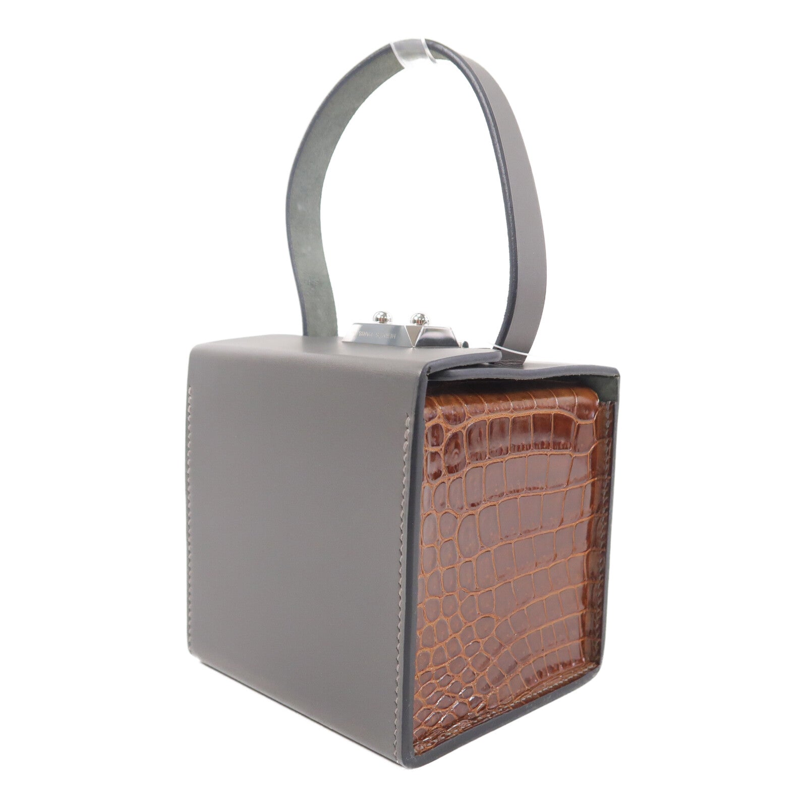 HERMES 鱷魚皮革/Vache Hunter皮革Petite H Box Bag手挽袋