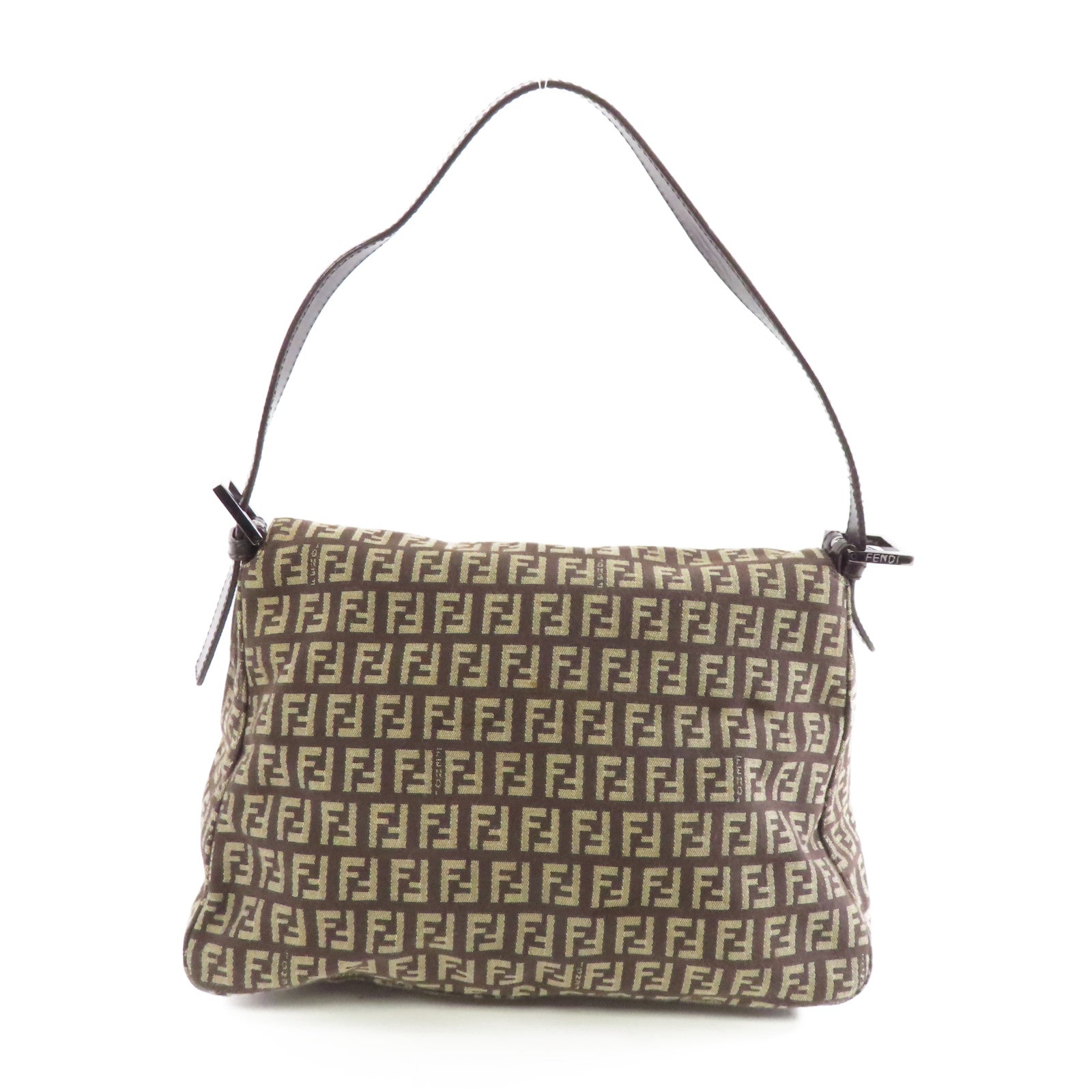 FENDI 帆布/皮革Mamma Baguette Vintage肩背袋啡色