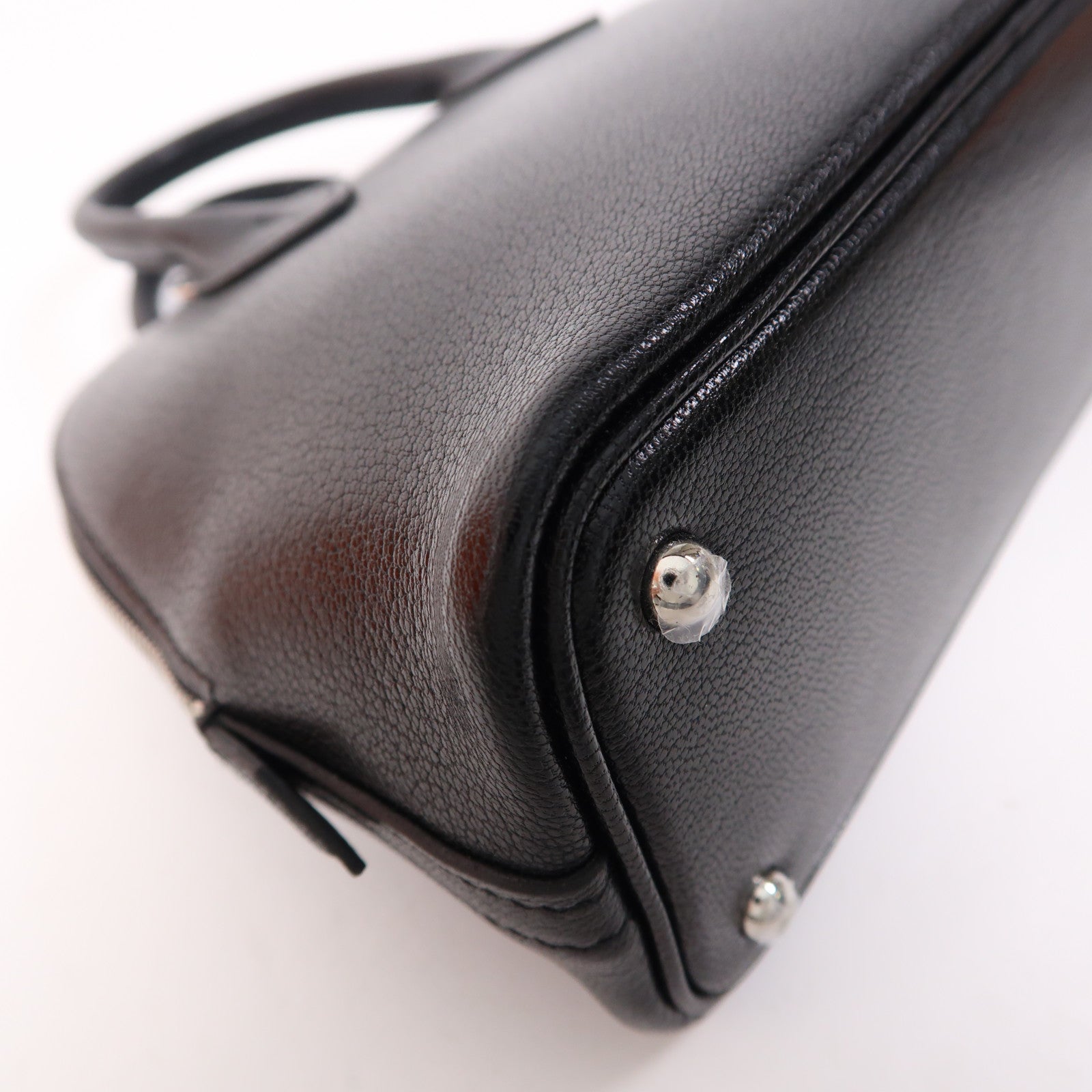 HERMES Chevre皮革Mini Bolide銀扣手挽肩背兩用袋