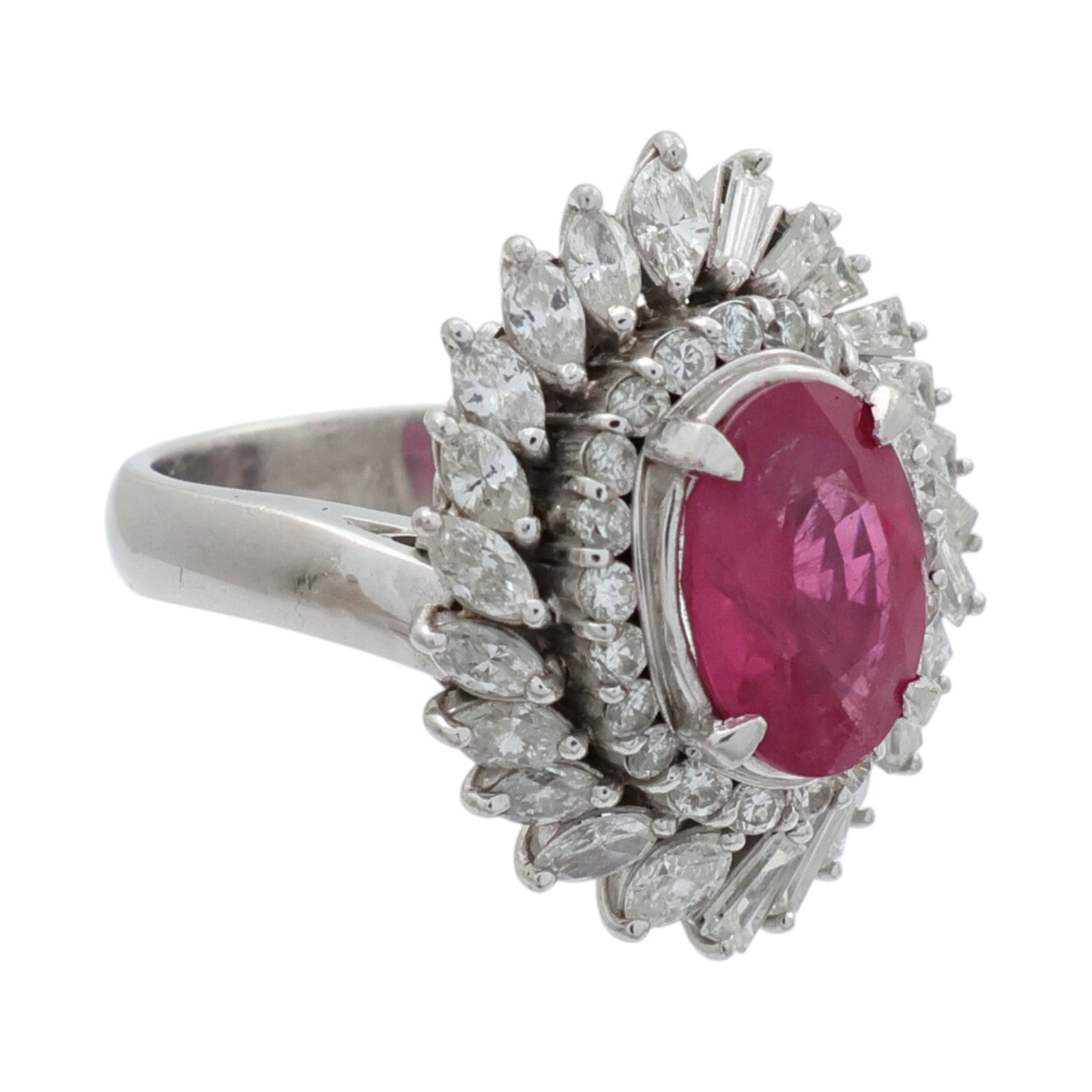 JEWELRY PT900鉑金/紅寶石Ruby鑽石戒指