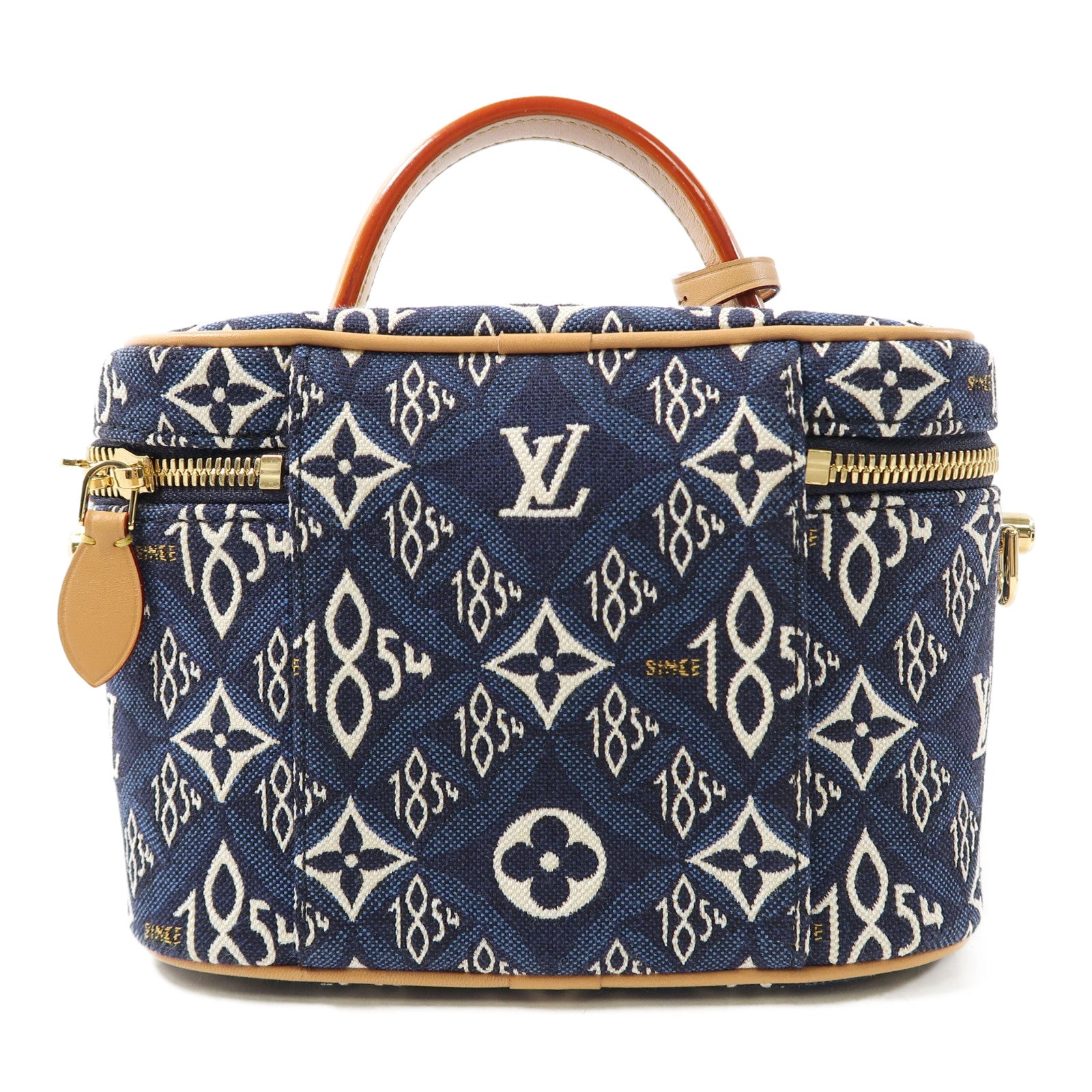 LOUIS VUITTON Monogram Jacquard Since 1854 Vanity NV金扣手挽肩背兩用袋藍色/白色