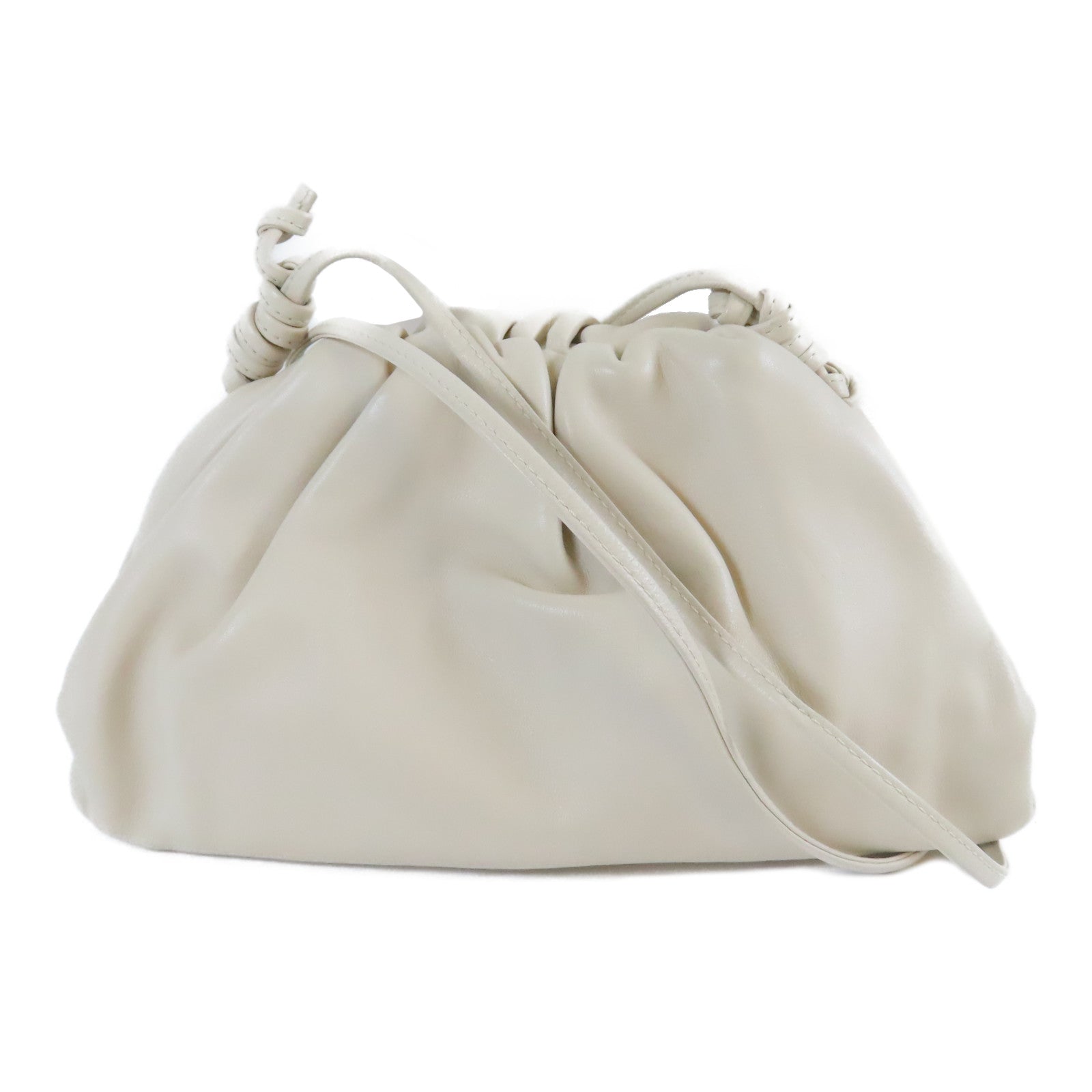 BOTTEGA VENETA **【激減優惠】牛皮皮革Shoulder Bag金扣肩背袋白色