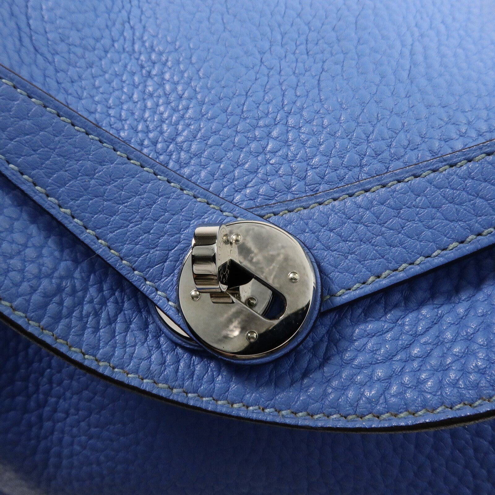 HERMES Clemence皮革Lindy 30手挽肩背兩用袋Blue Paradise