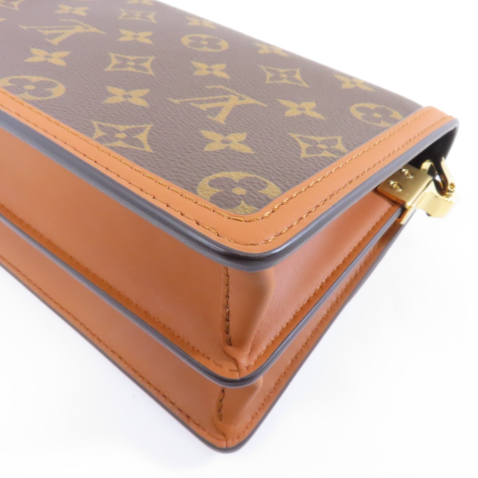 LOUIS VUITTON Monogram Mini Dauphine金扣肩背袋啡色