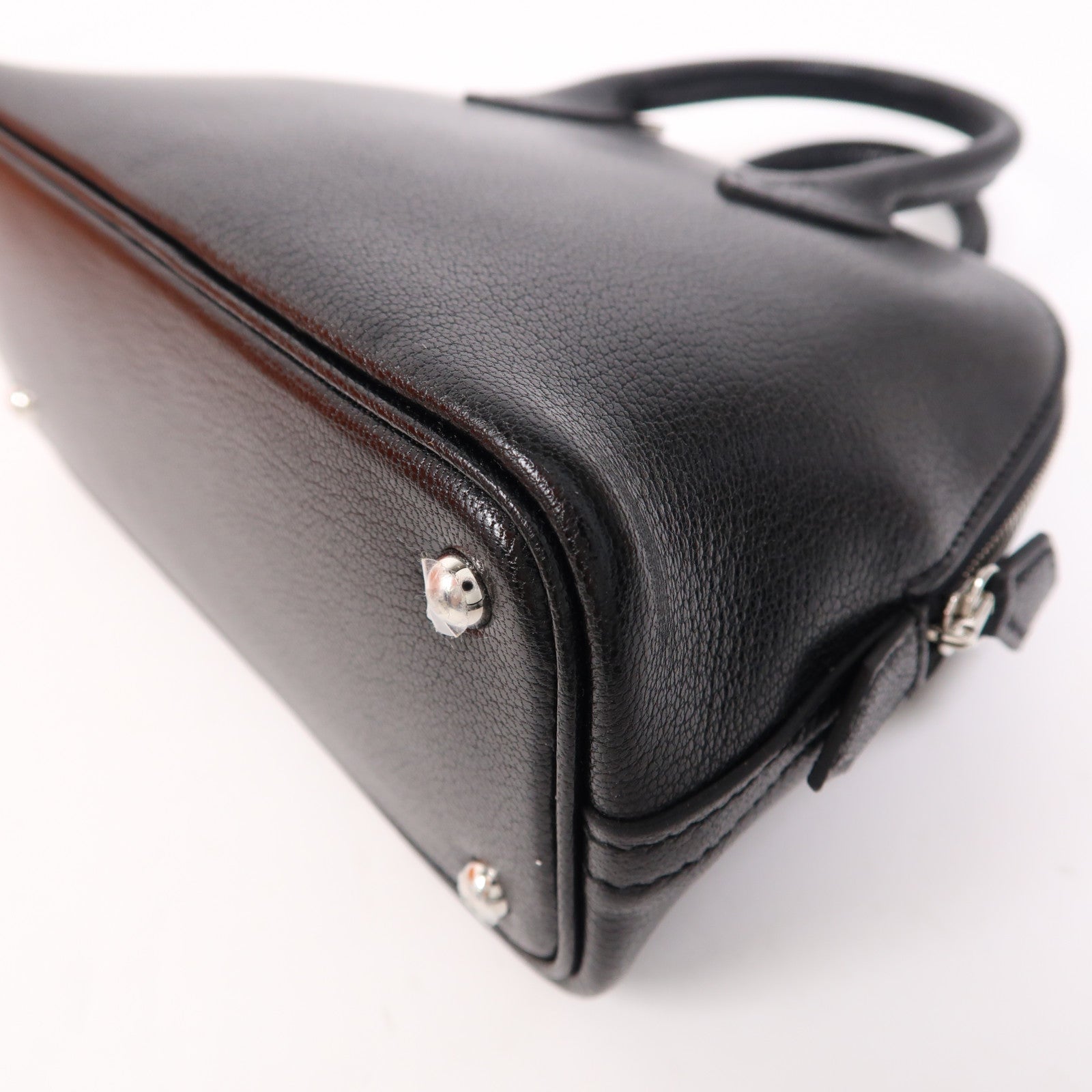 HERMES Chevre皮革Mini Bolide銀扣手挽肩背兩用袋